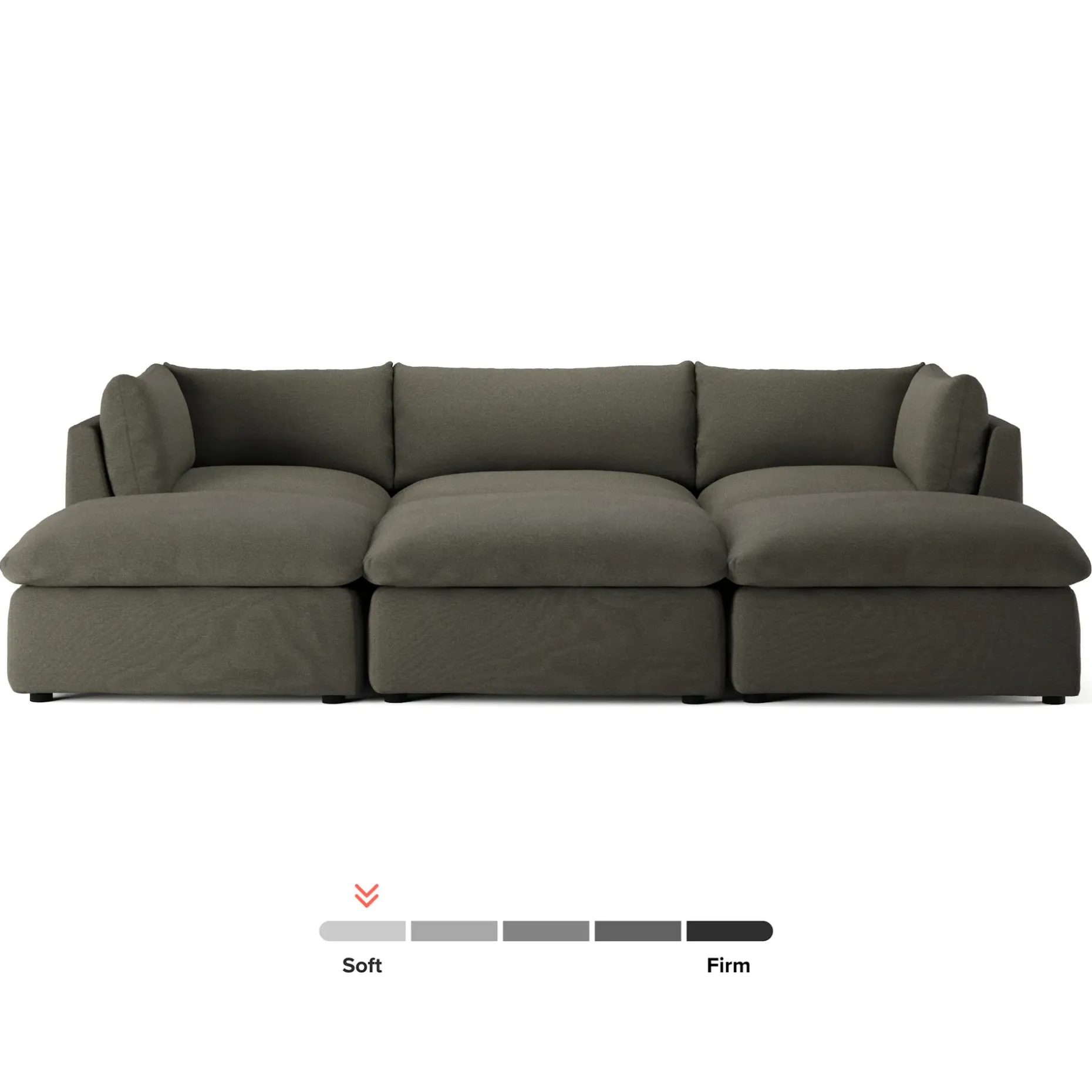 Leigh 121.5" Modular Open Pit Sectional - Silver Moss