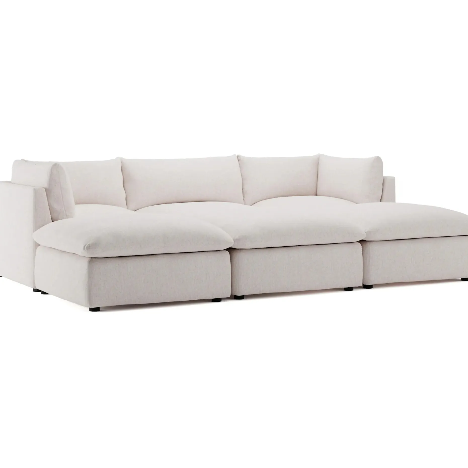 Leigh 121.5" Modular Open Pit Sectional - Napa White