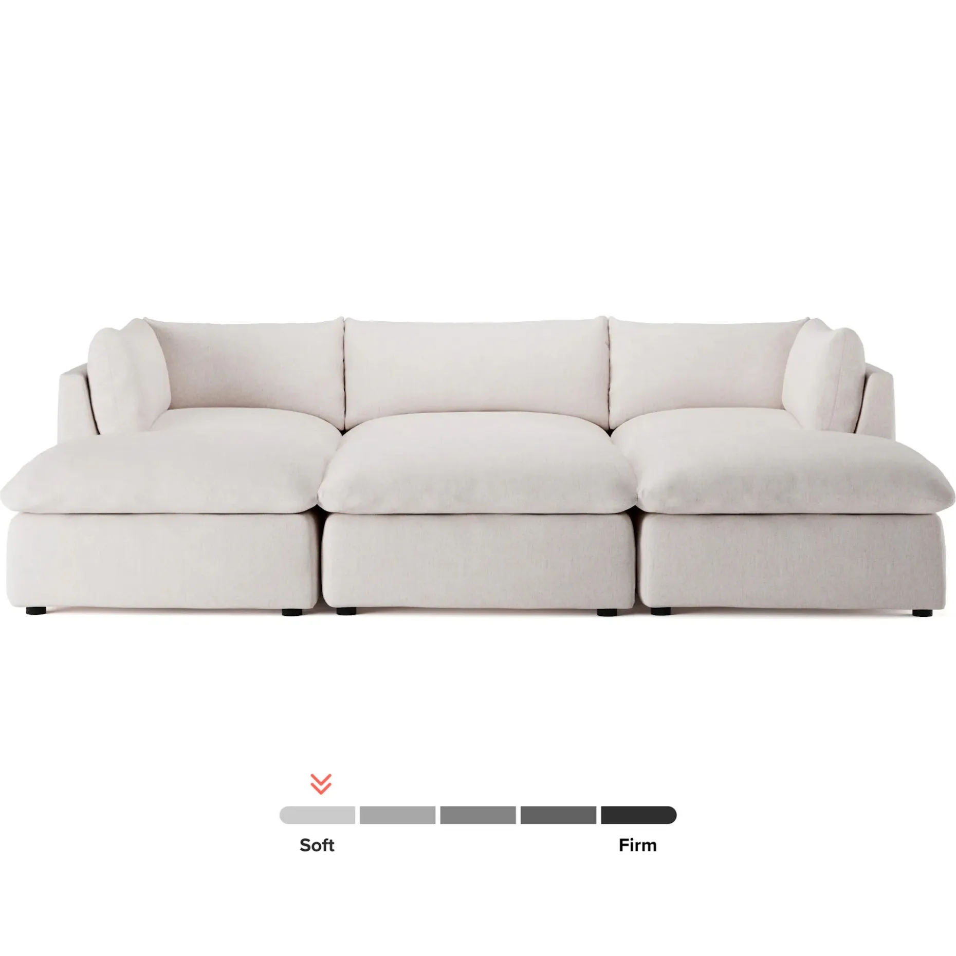Leigh 121.5" Modular Open Pit Sectional - Napa White