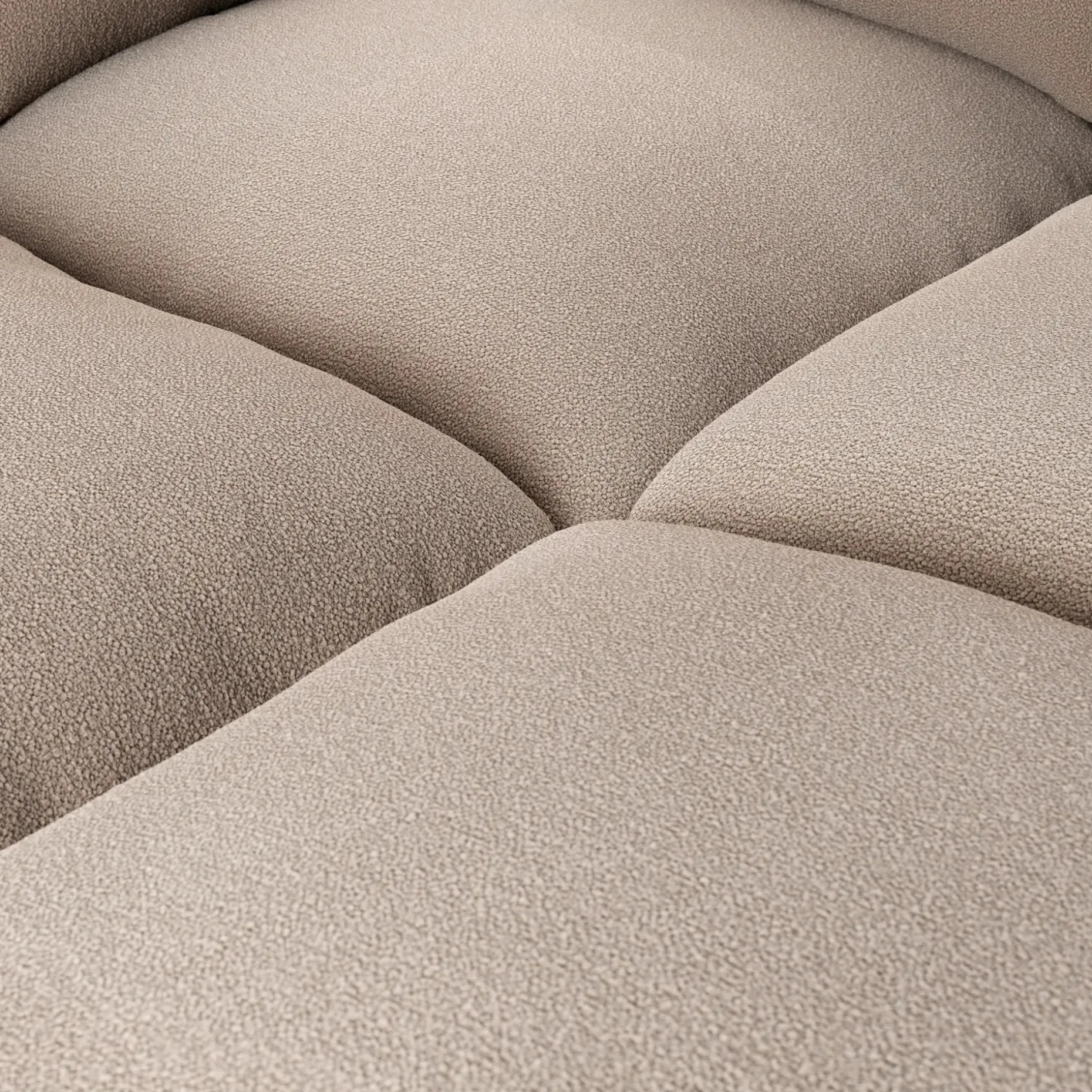 Leigh 121.5" Modular Open Pit Sectional - Sandstone Wool Bouclé