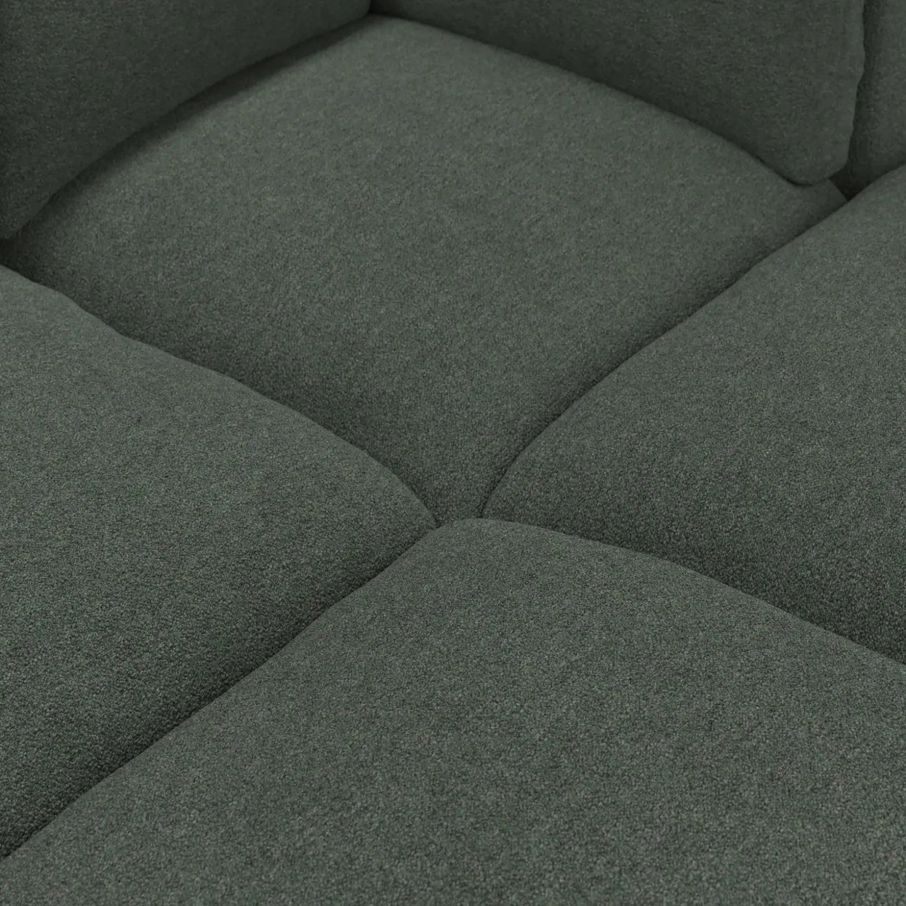 Leigh 121.5" Modular Open Pit Sectional - Green Wool Bouclé