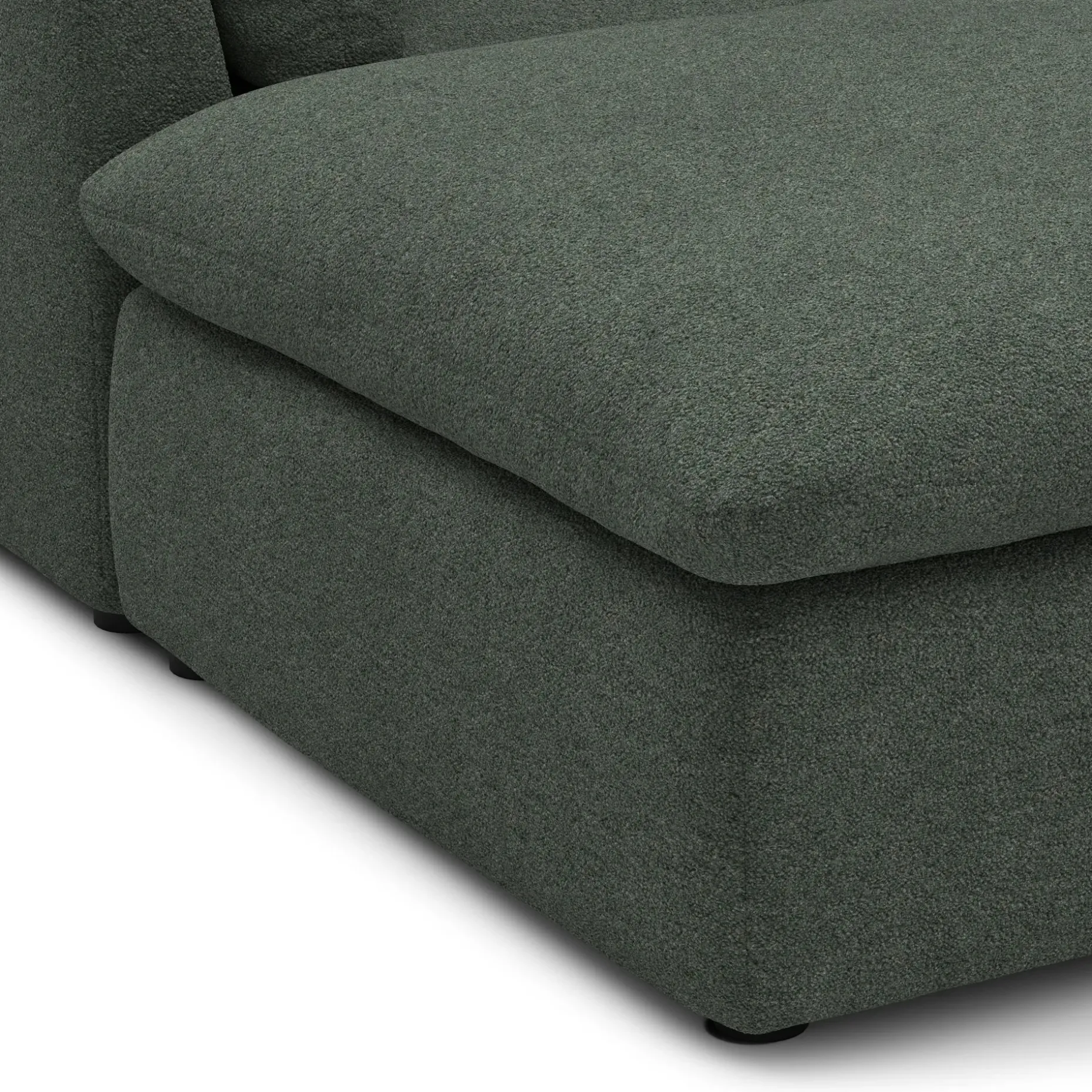Leigh 121.5" Modular Open Pit Sectional - Green Wool Bouclé