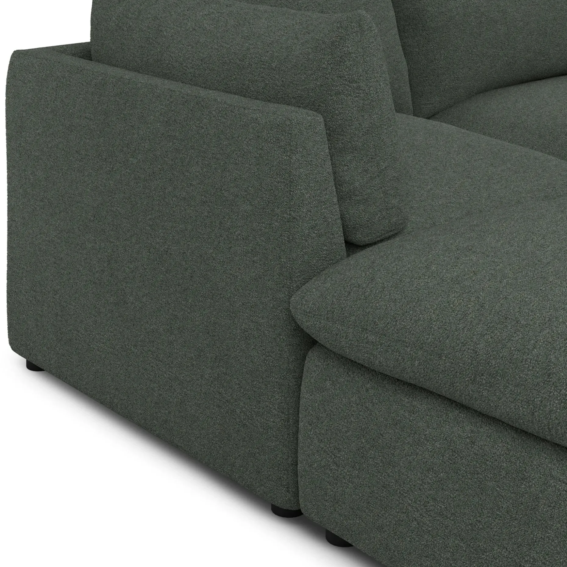 Leigh 121.5" Modular Open Pit Sectional - Green Wool Bouclé