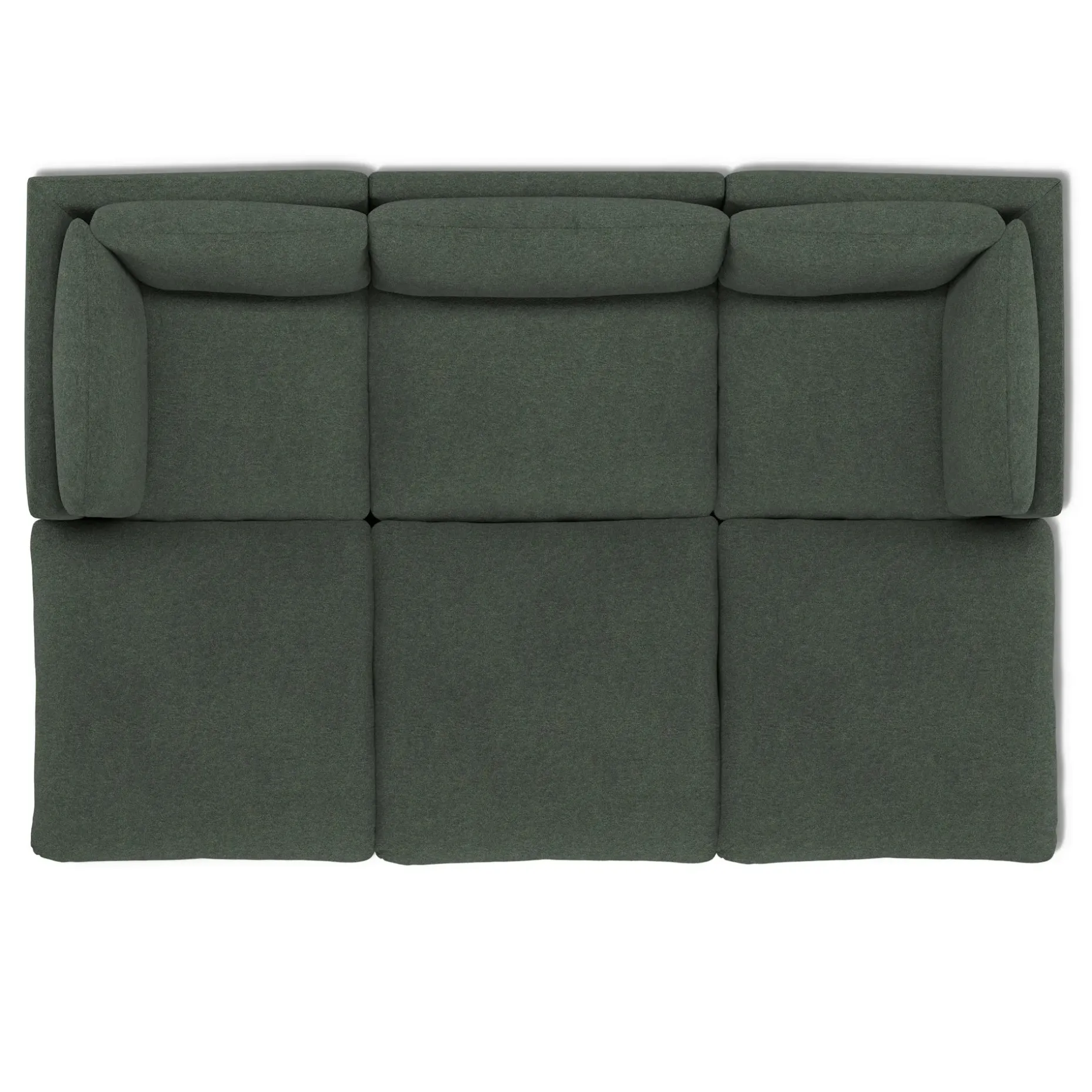 Leigh 121.5" Modular Open Pit Sectional - Green Wool Bouclé
