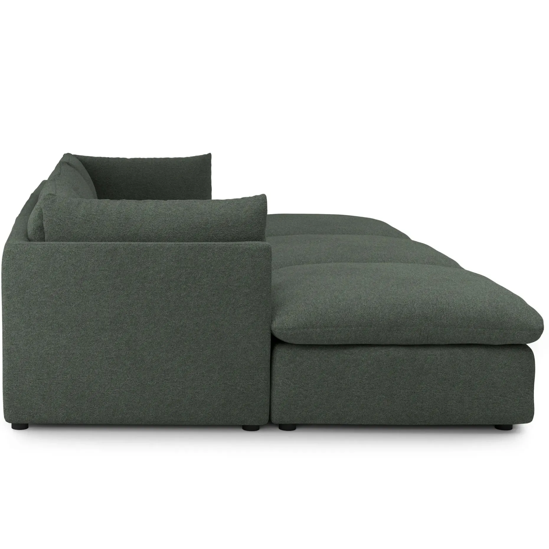 Leigh 121.5" Modular Open Pit Sectional - Green Wool Bouclé