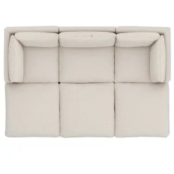 Leigh 121.5" Modular Open Pit Sectional - Ivory Wool Bouclé