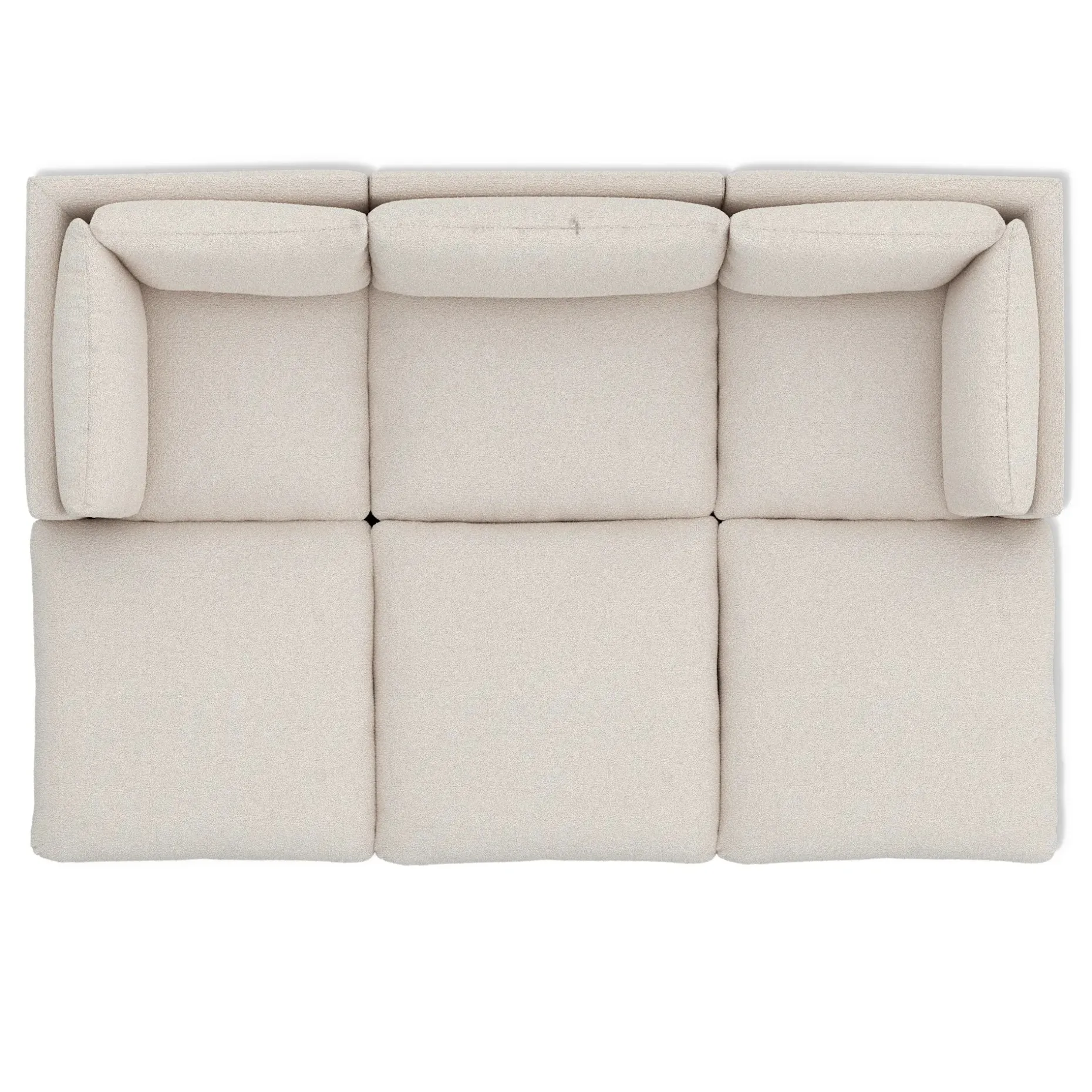 Leigh 121.5" Modular Open Pit Sectional - Ivory Wool Bouclé
