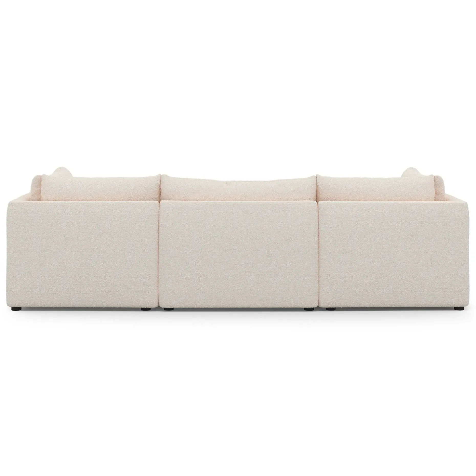 Leigh 121.5" Modular Open Pit Sectional - Ivory Wool Bouclé