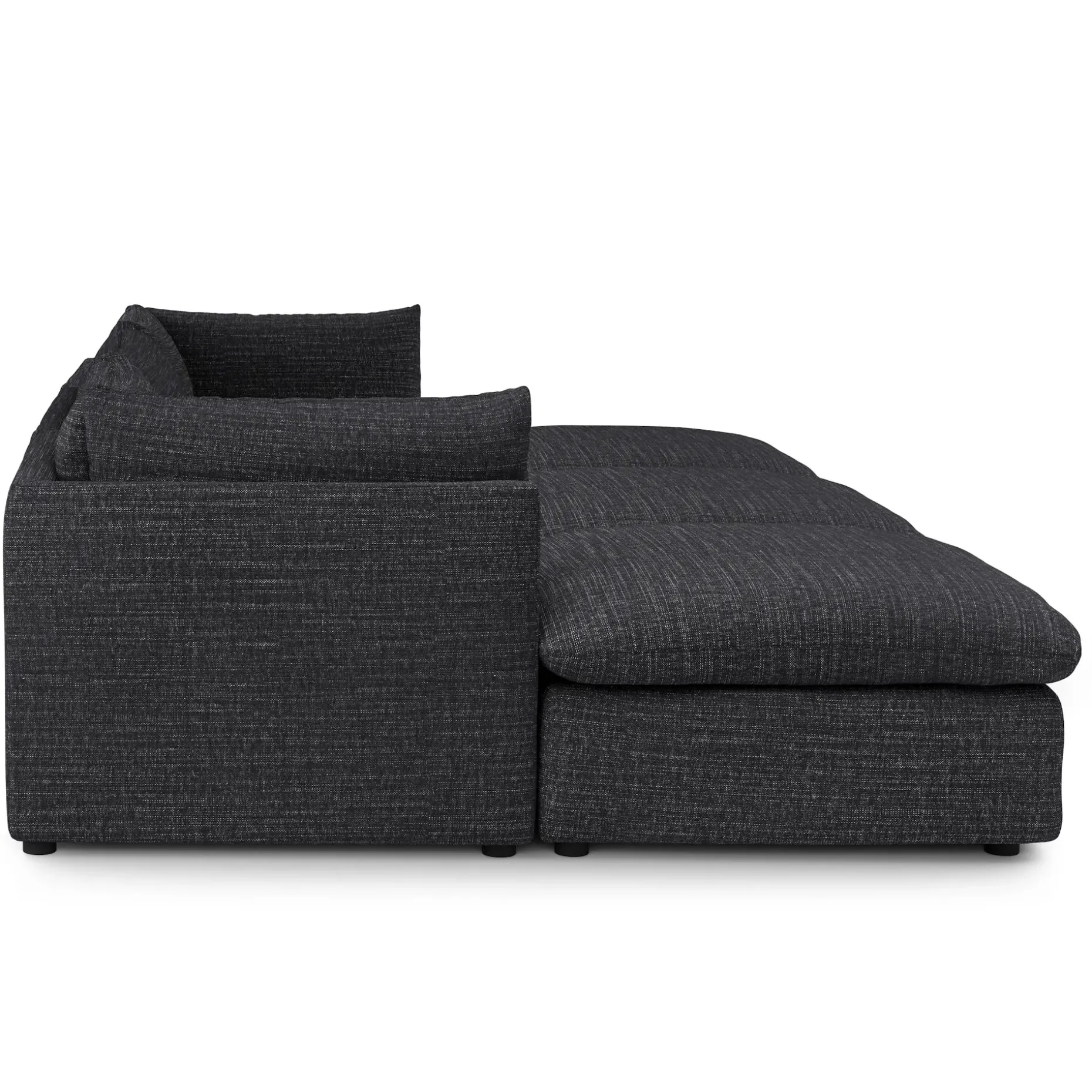 Leigh 121.5" Modular Open Pit Sectional - Napa Charcoal