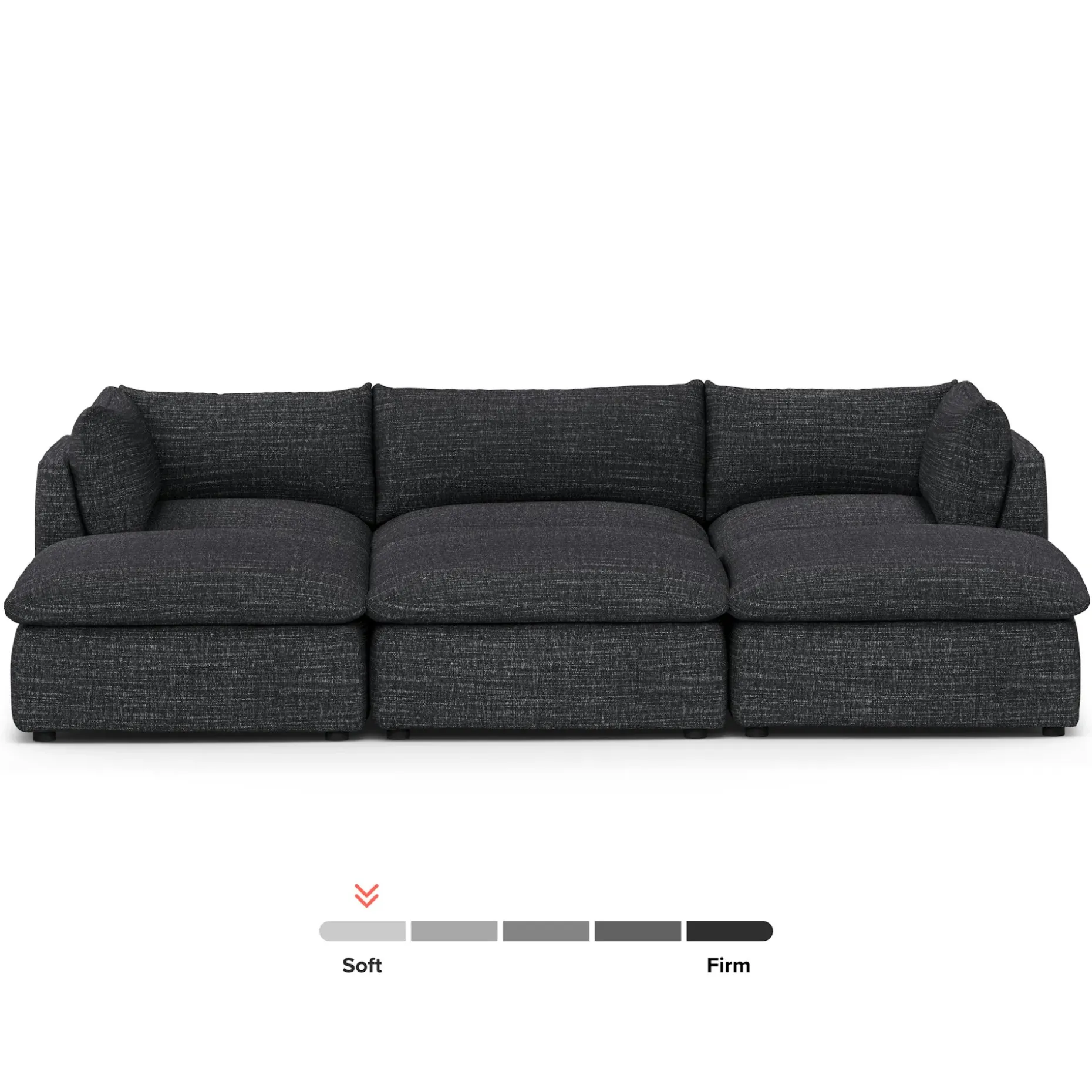 Leigh 121.5" Modular Open Pit Sectional - Napa Charcoal