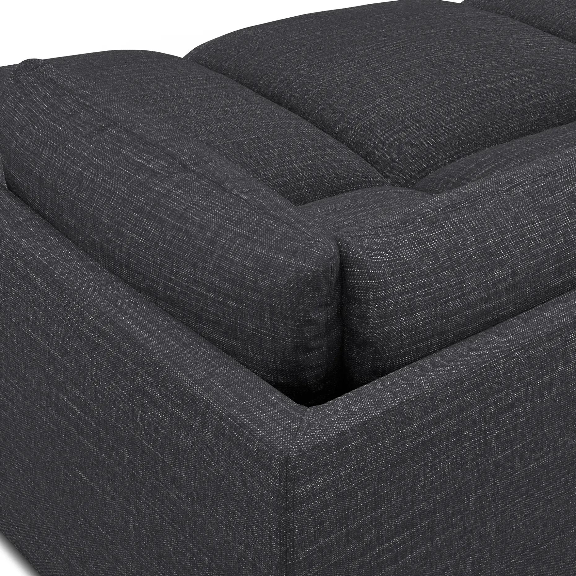 Leigh 121.5" Modular Open Pit Sectional - Napa Charcoal