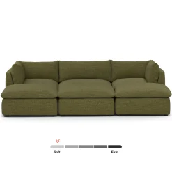 Leigh 121.5" Modular Open Pit Sectional - Napa Moss