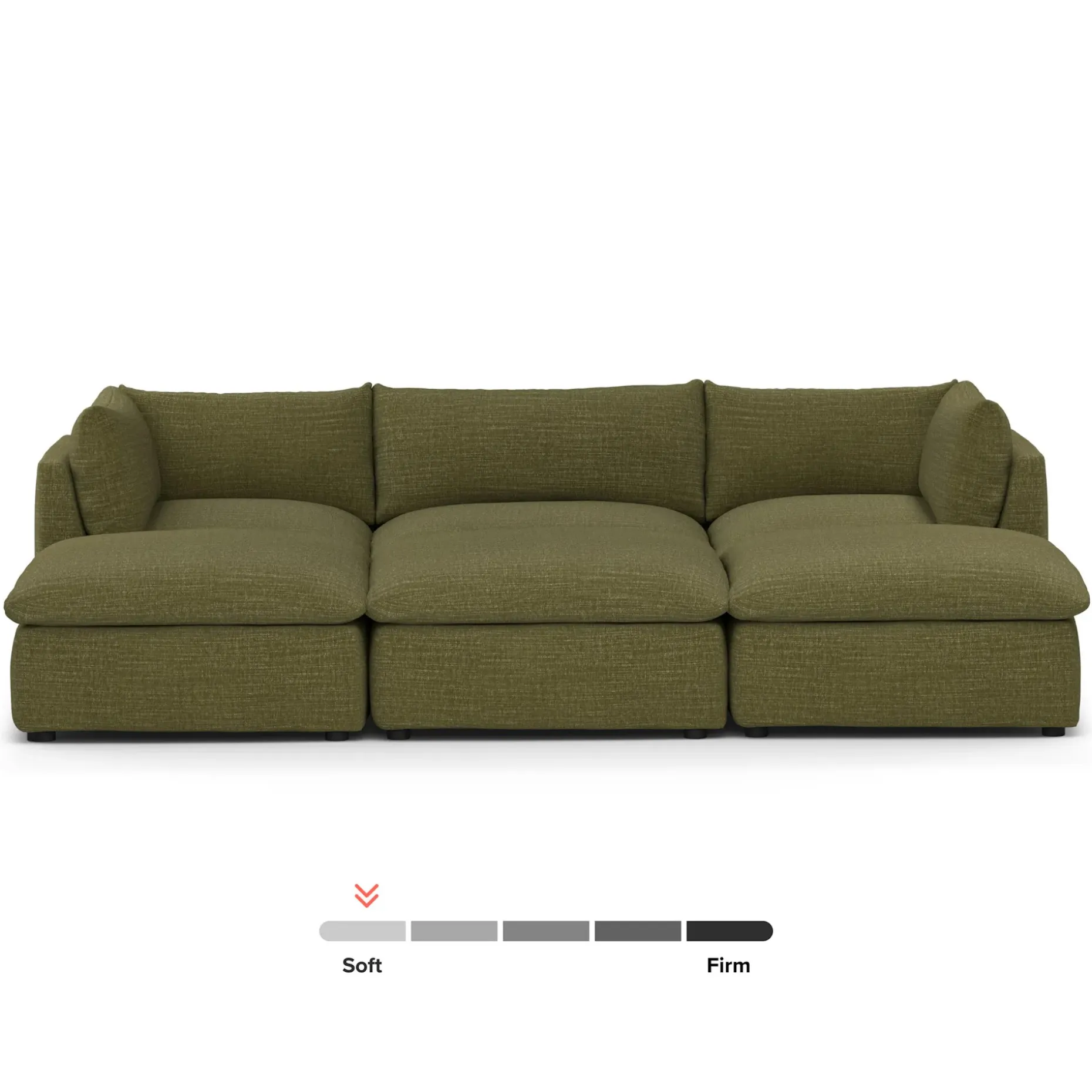 Leigh 121.5" Modular Open Pit Sectional - Napa Moss