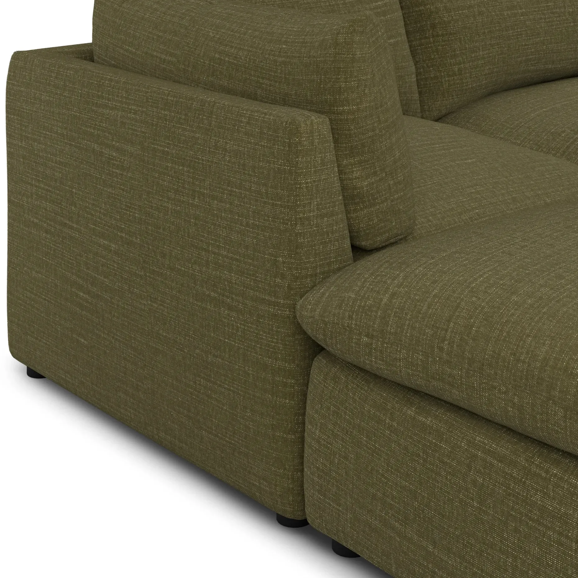 Leigh 121.5" Modular Open Pit Sectional - Napa Moss