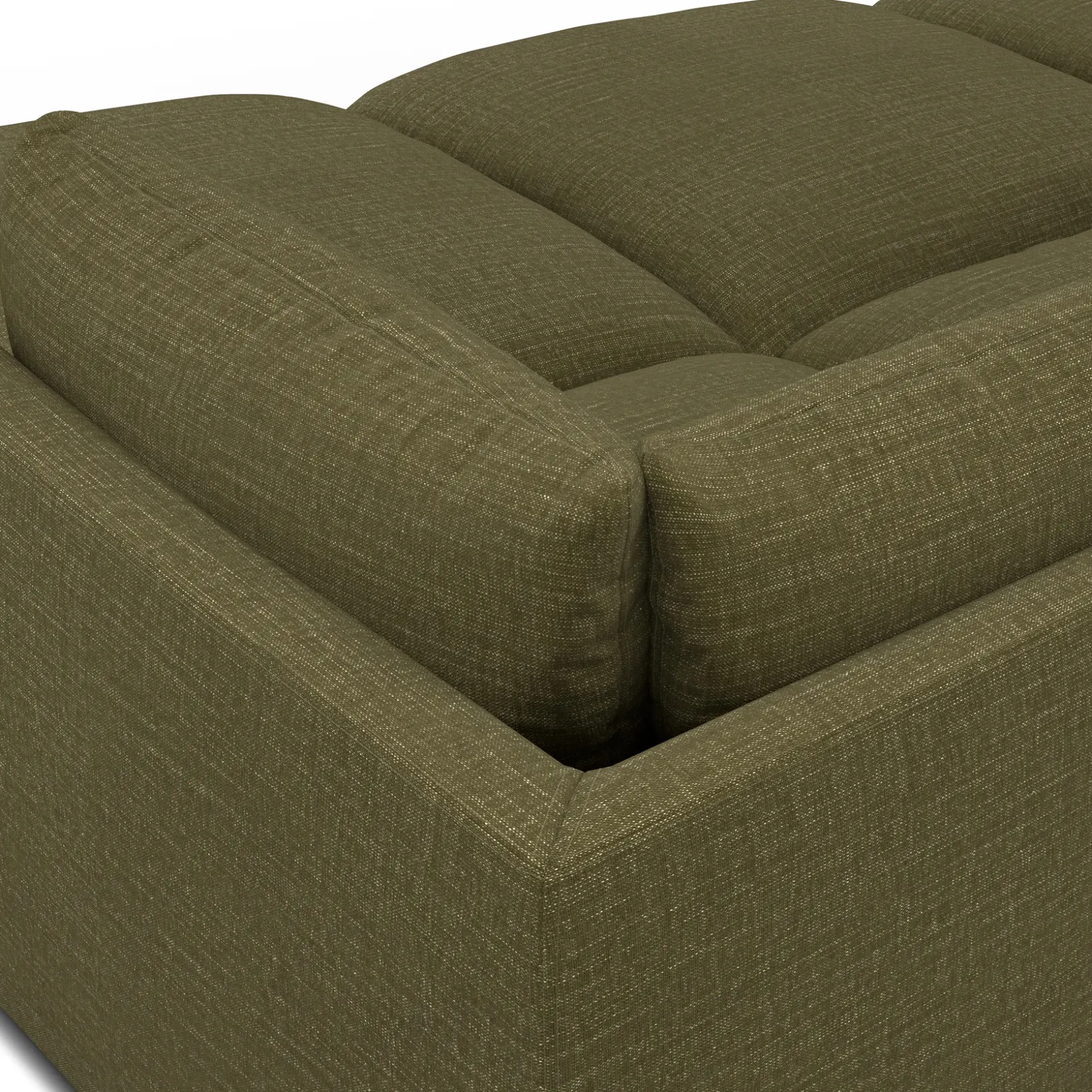 Leigh 121.5" Modular Open Pit Sectional - Napa Moss