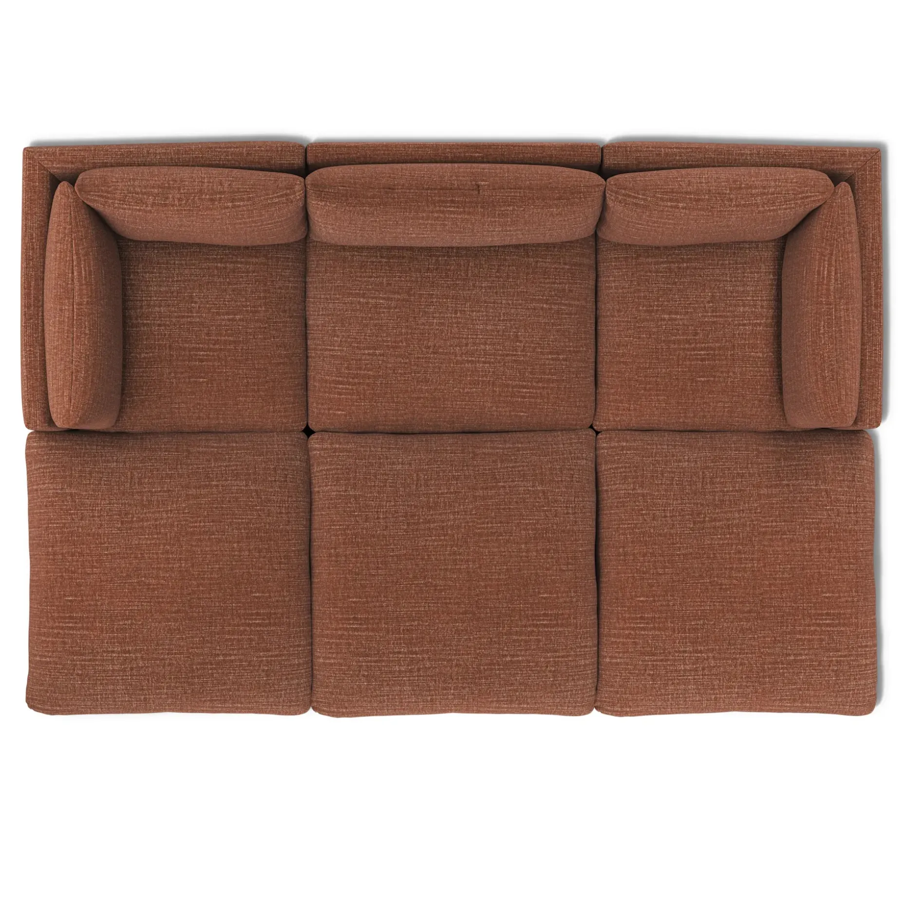Leigh 121.5" Modular Open Pit Sectional - Napa Rust