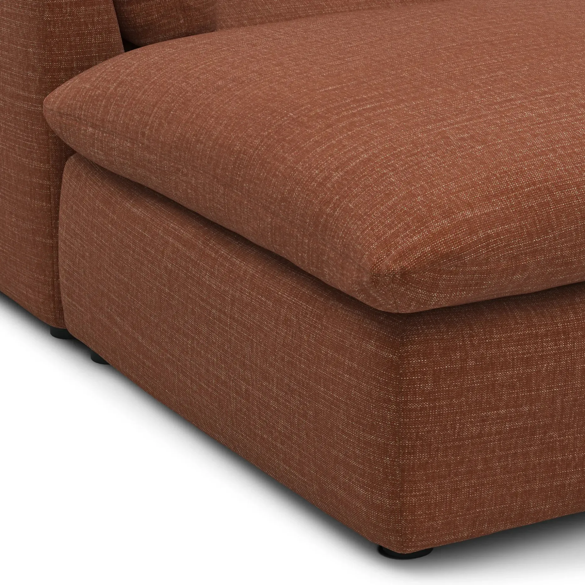 Leigh 121.5" Modular Open Pit Sectional - Napa Rust