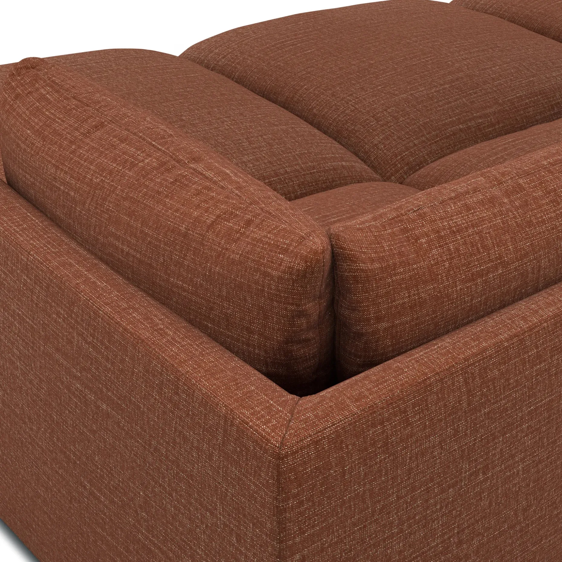 Leigh 121.5" Modular Open Pit Sectional - Napa Rust