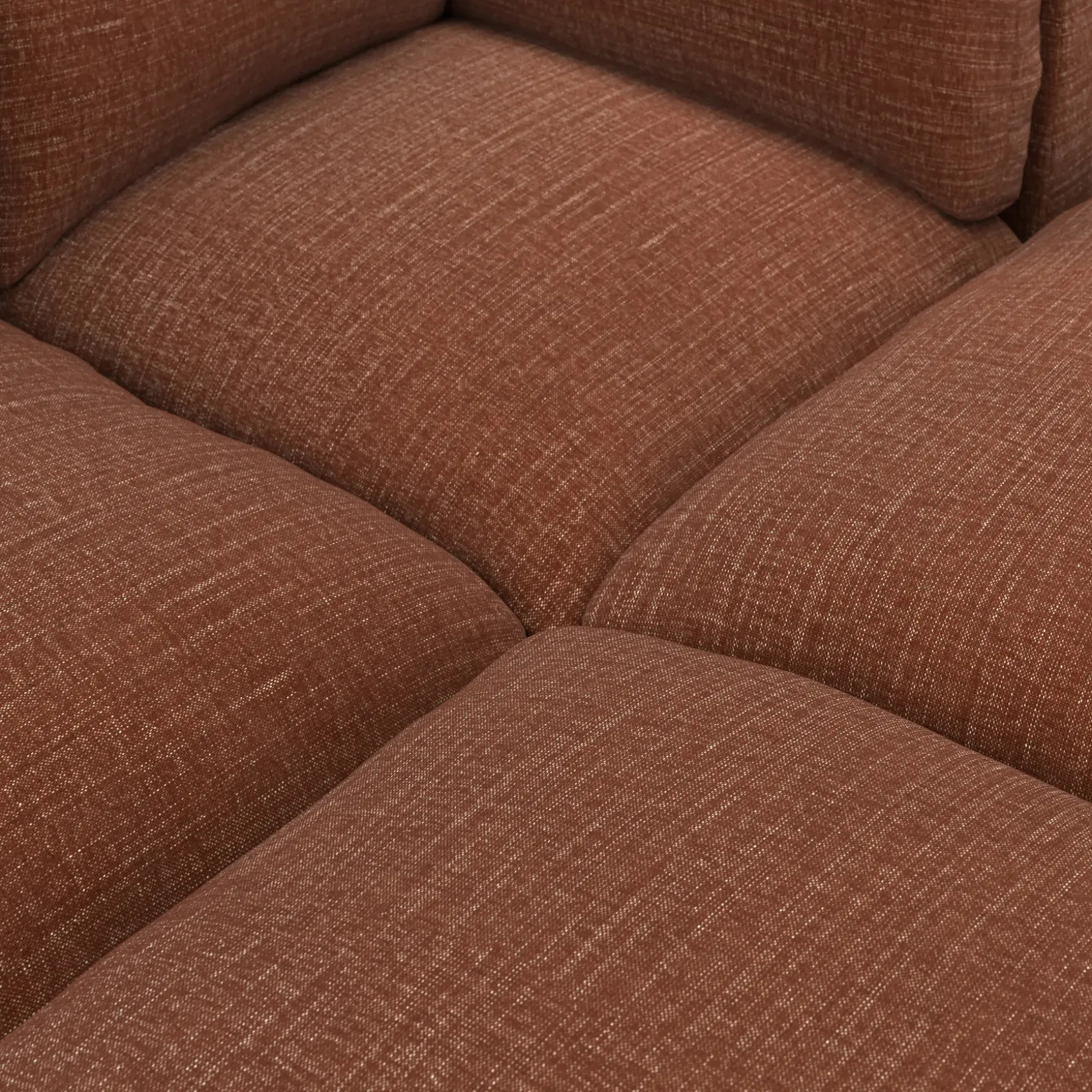 Leigh 121.5" Modular Open Pit Sectional - Napa Rust