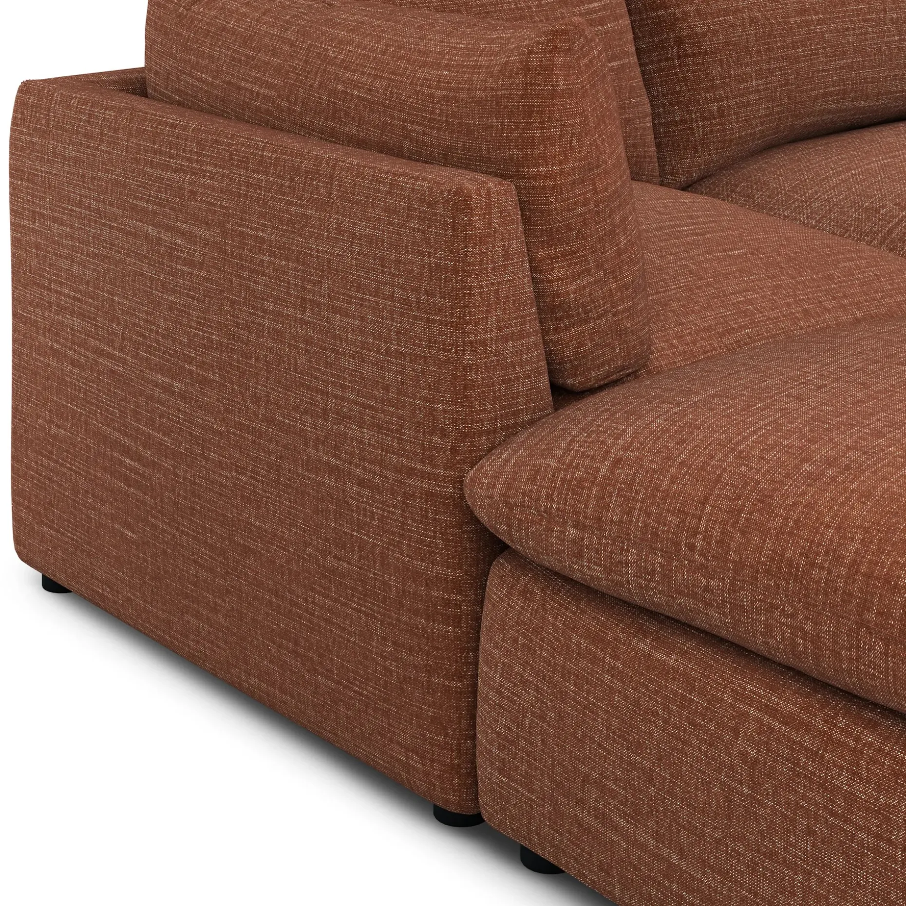 Leigh 121.5" Modular Open Pit Sectional - Napa Rust