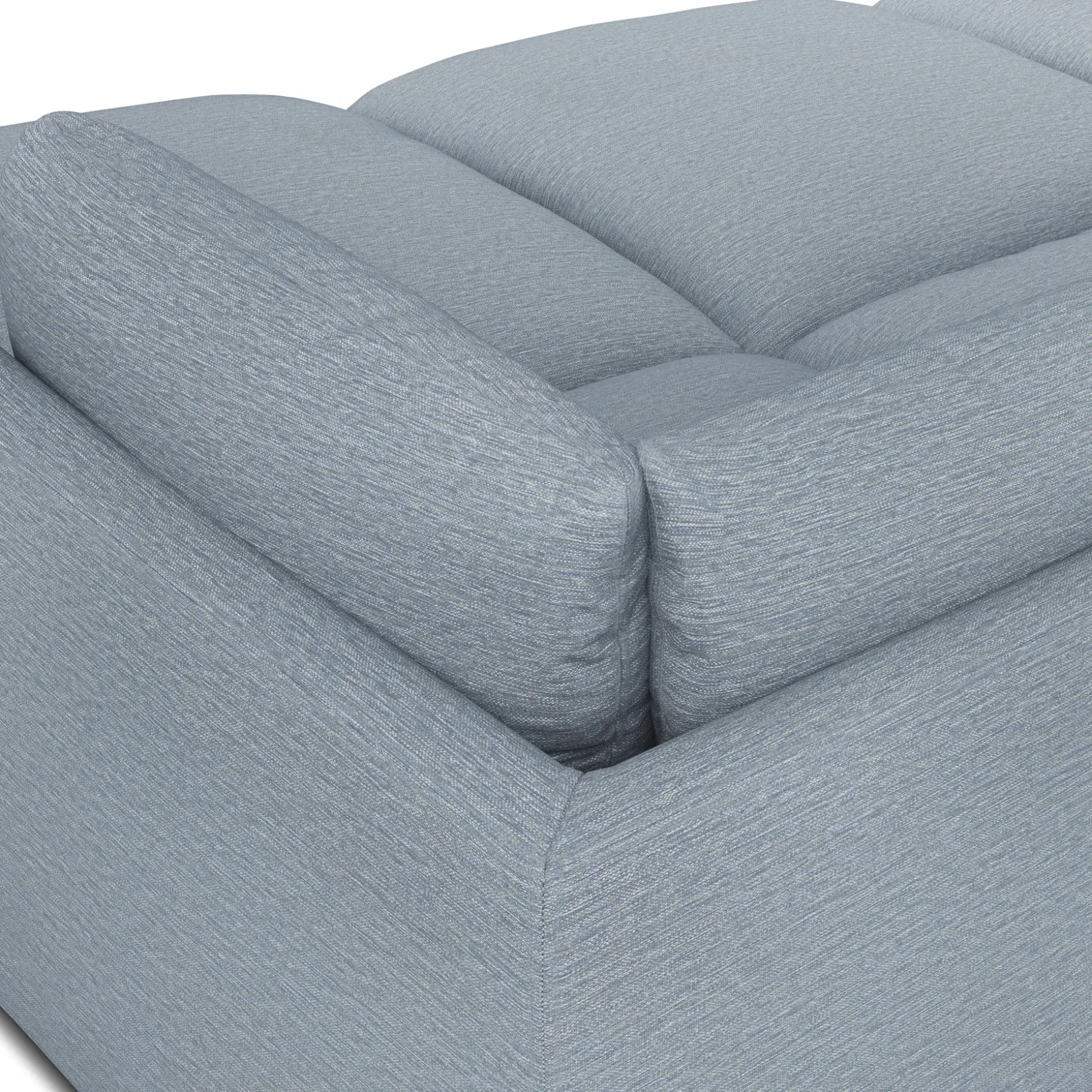 Leigh 121.5" Modular Open Pit Sectional - Silver Light Blue