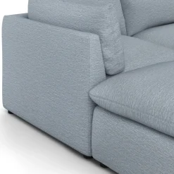 Leigh 121.5" Modular Open Pit Sectional - Silver Light Blue