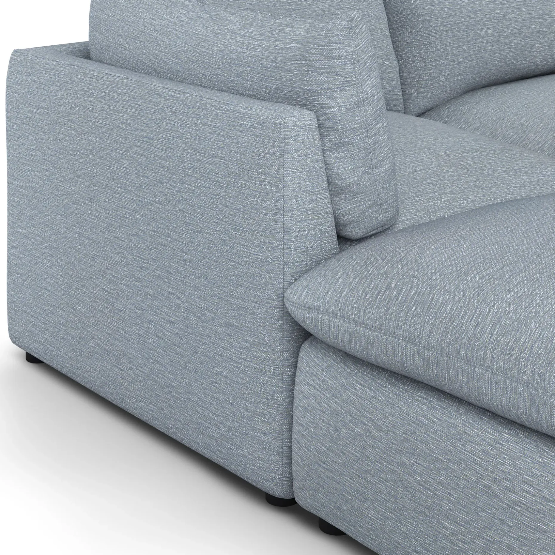 Leigh 121.5" Modular Open Pit Sectional - Silver Light Blue