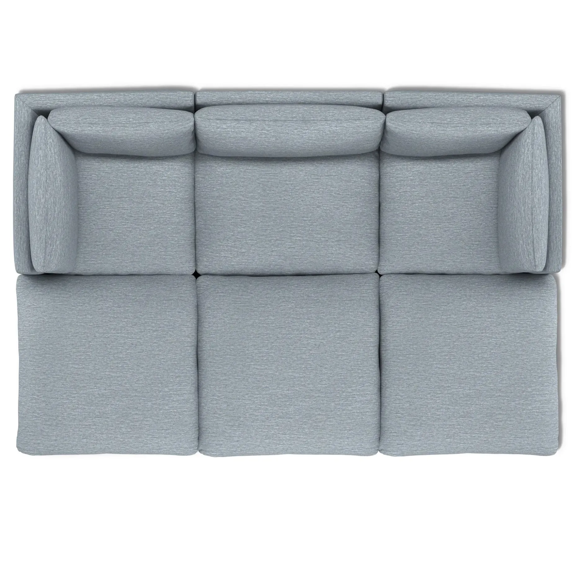 Leigh 121.5" Modular Open Pit Sectional - Silver Light Blue