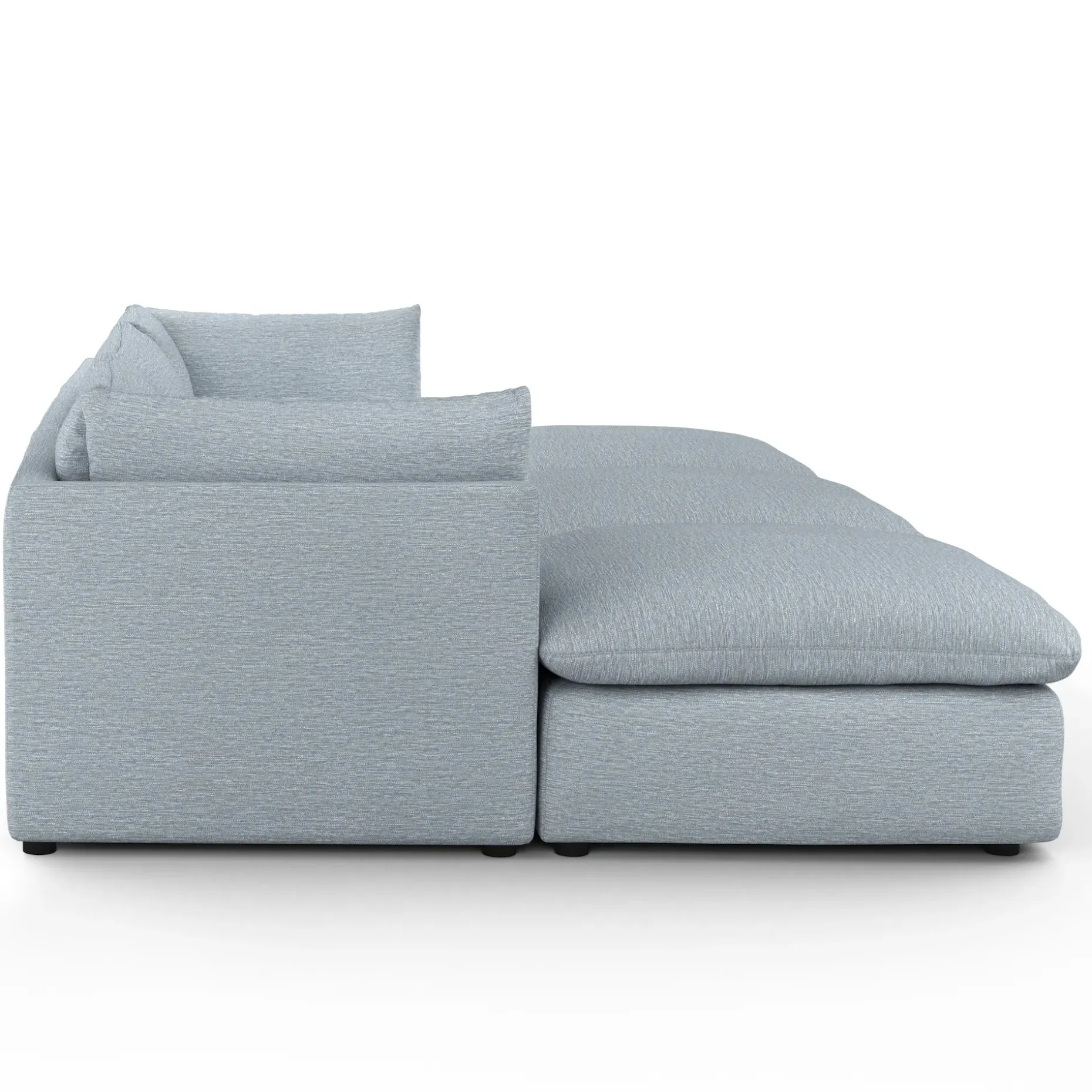 Leigh 121.5" Modular Open Pit Sectional - Silver Light Blue