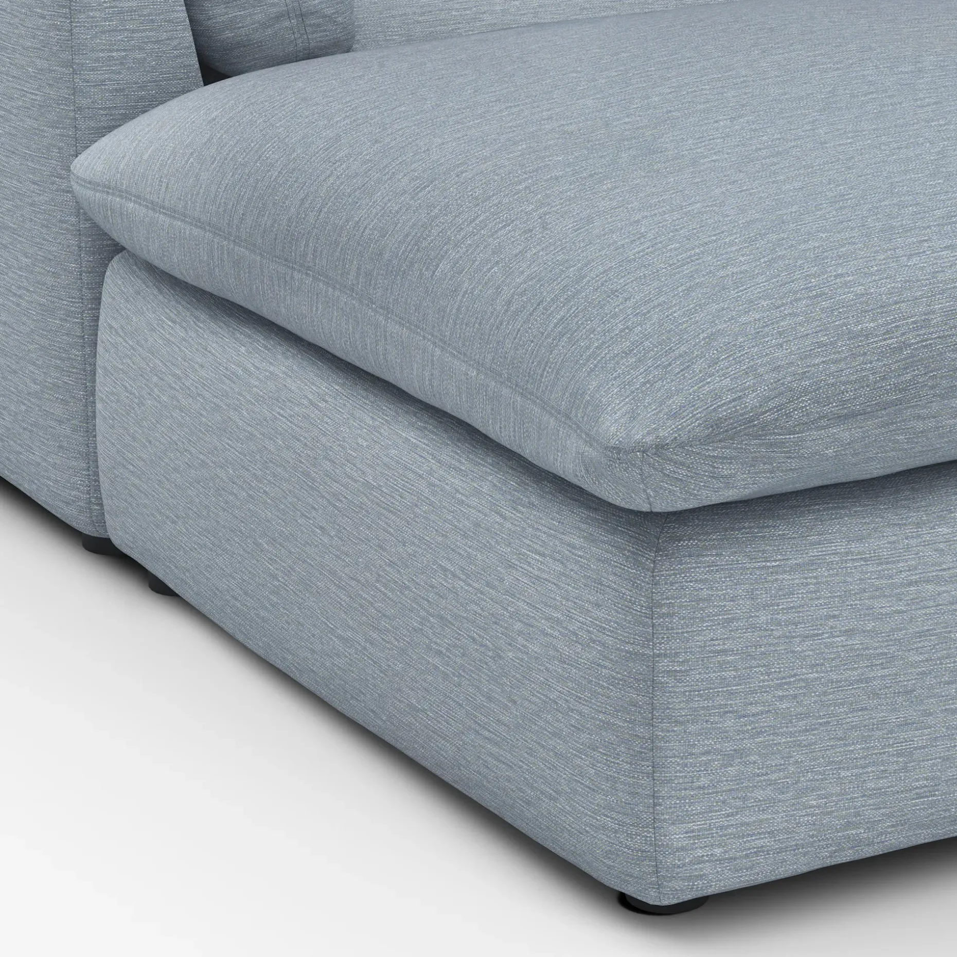 Leigh 121.5" Modular Open Pit Sectional - Silver Light Blue