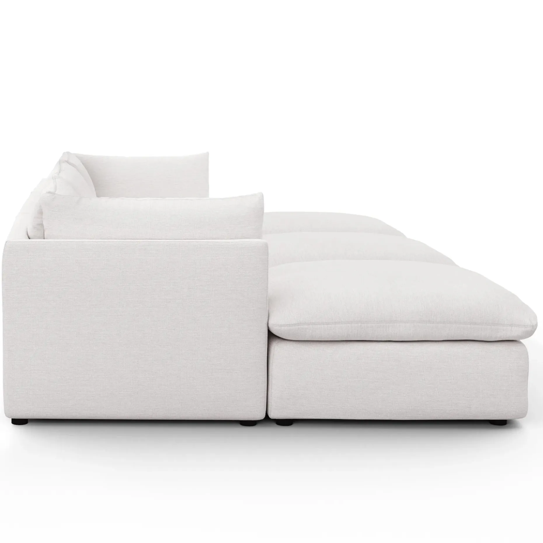 Leigh 121.5" Modular Open Pit Sectional - Silver Ivory