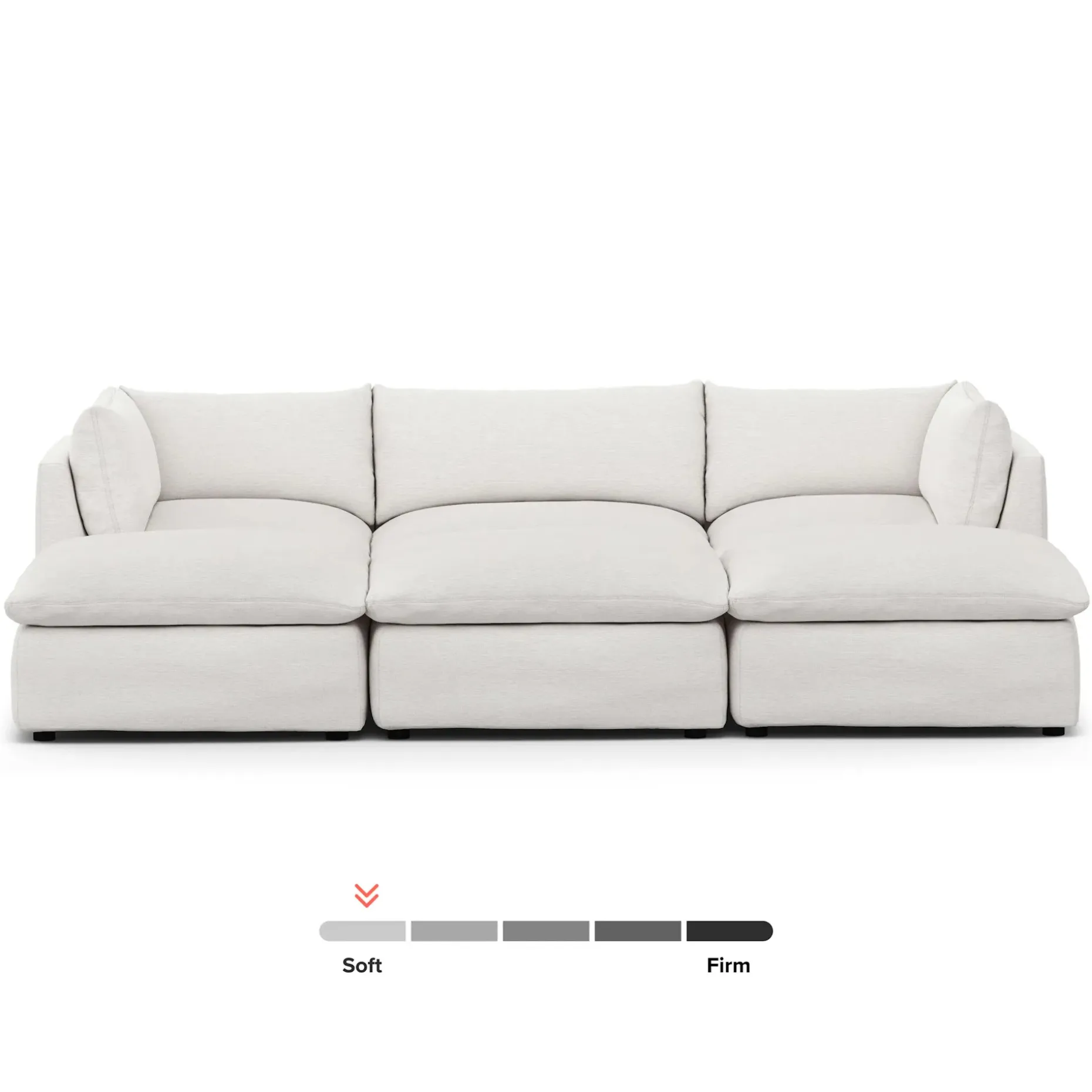 Leigh 121.5" Modular Open Pit Sectional - Silver Ivory