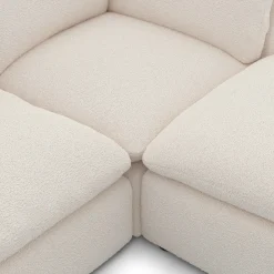 Leigh 121.5" Modular 3-Seater U-Shaped Sectional - Ivory Wool Bouclé