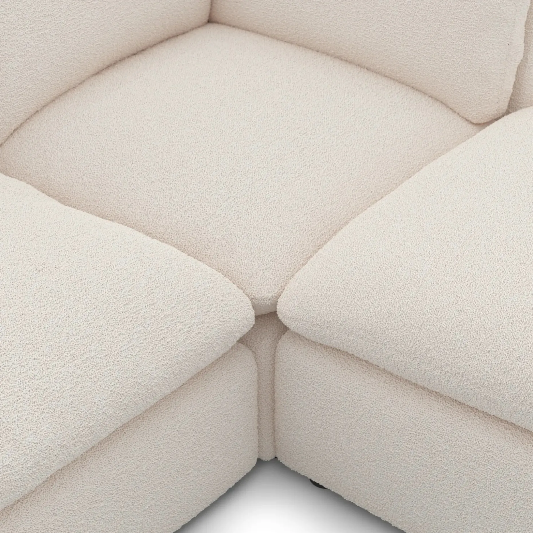 Leigh 121.5" Modular 3-Seater U-Shaped Sectional - Ivory Wool Bouclé