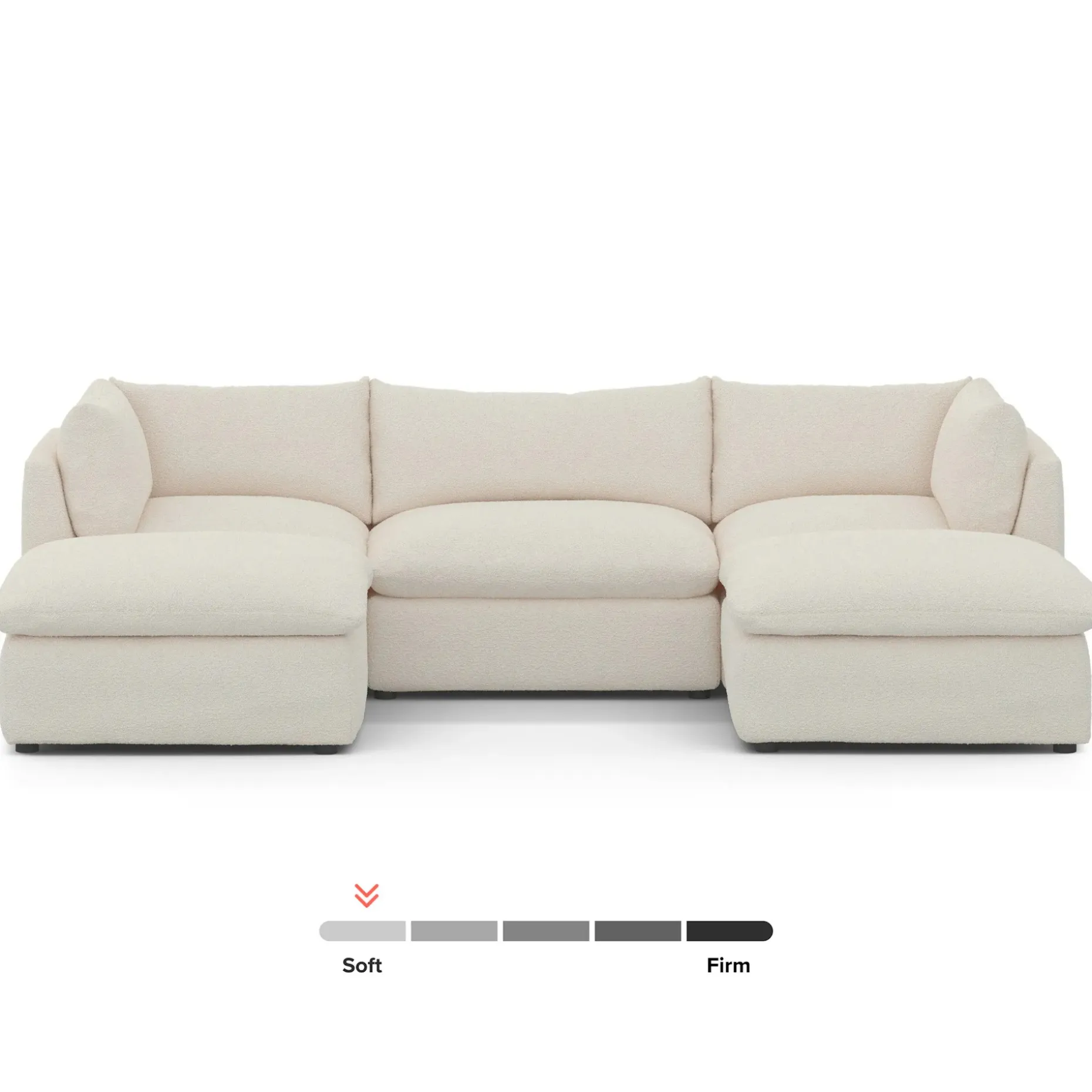 Leigh 121.5" Modular 3-Seater U-Shaped Sectional - Ivory Wool Bouclé