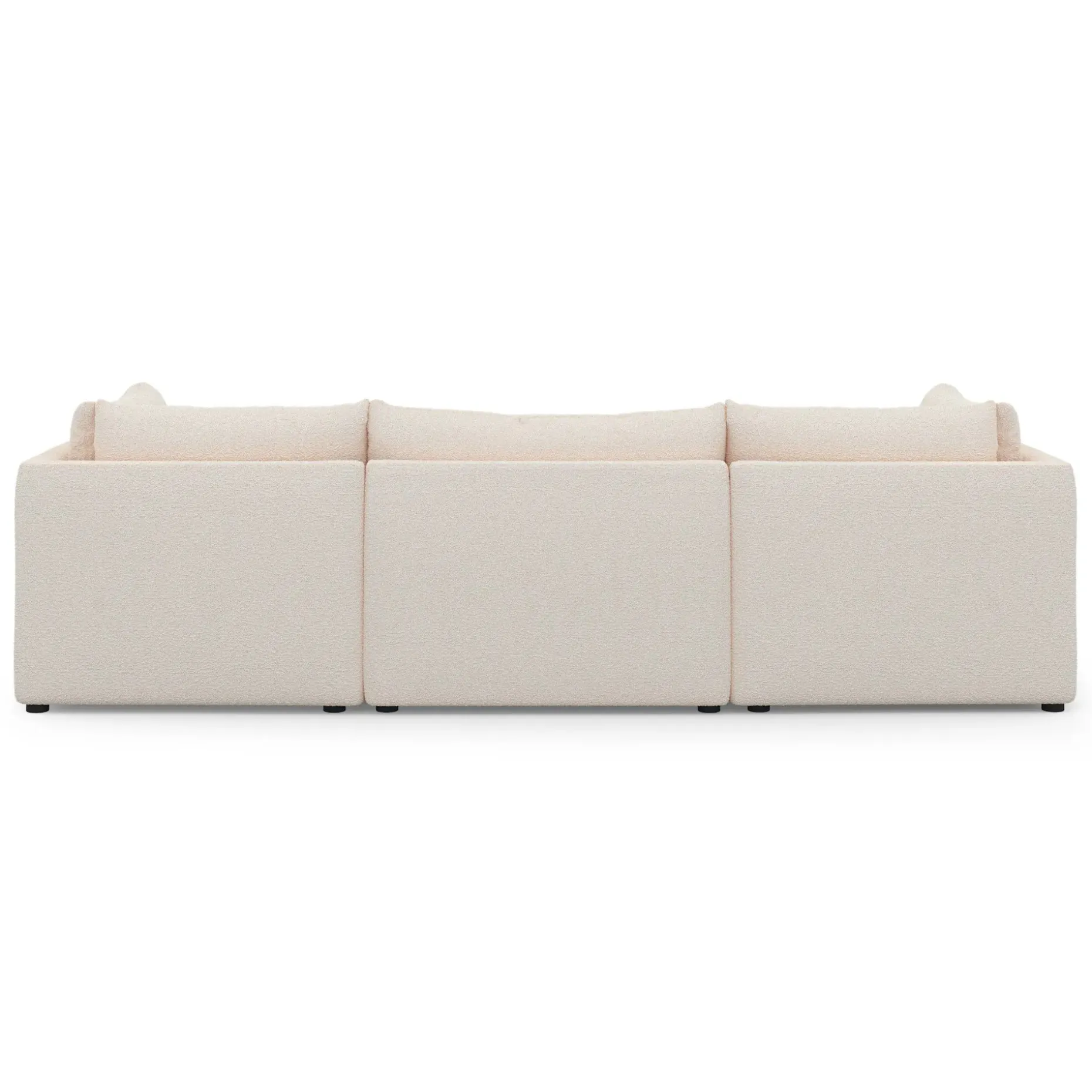 Leigh 121.5" Modular 3-Seater U-Shaped Sectional - Ivory Wool Bouclé