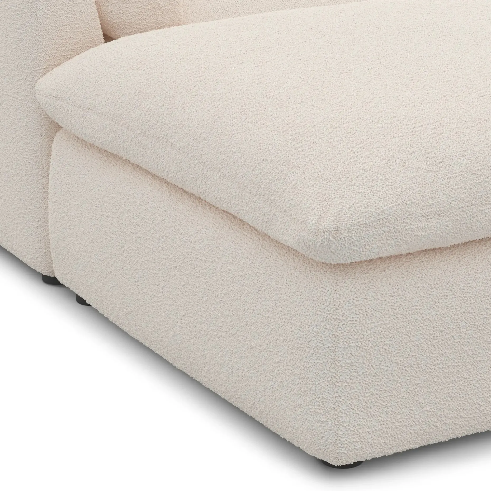 Leigh 121.5" Modular 3-Seater U-Shaped Sectional - Ivory Wool Bouclé