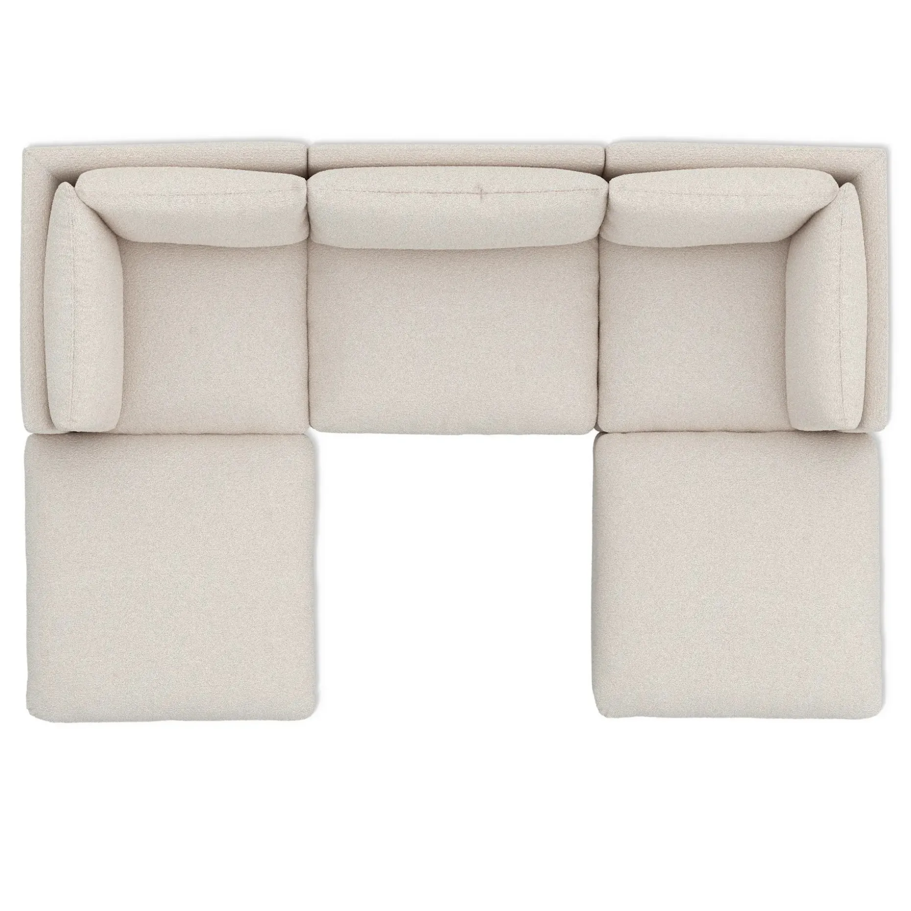 Leigh 121.5" Modular 3-Seater U-Shaped Sectional - Ivory Wool Bouclé