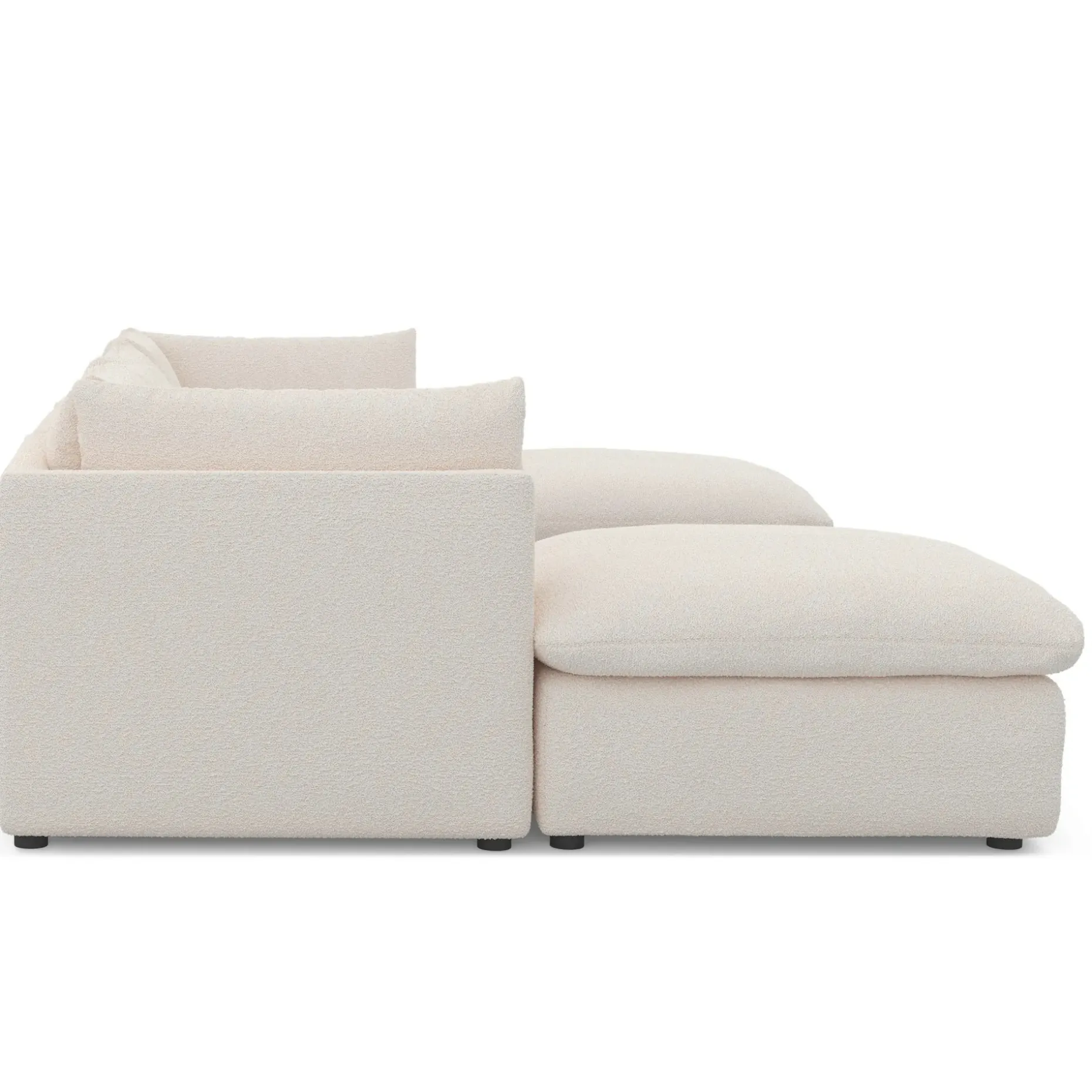 Leigh 121.5" Modular 3-Seater U-Shaped Sectional - Ivory Wool Bouclé
