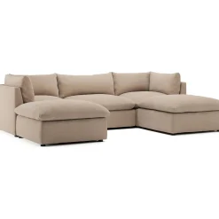 Leigh 121.5" Modular 3-Seater U-Shaped Sectional - Sandstone Wool Bouclé