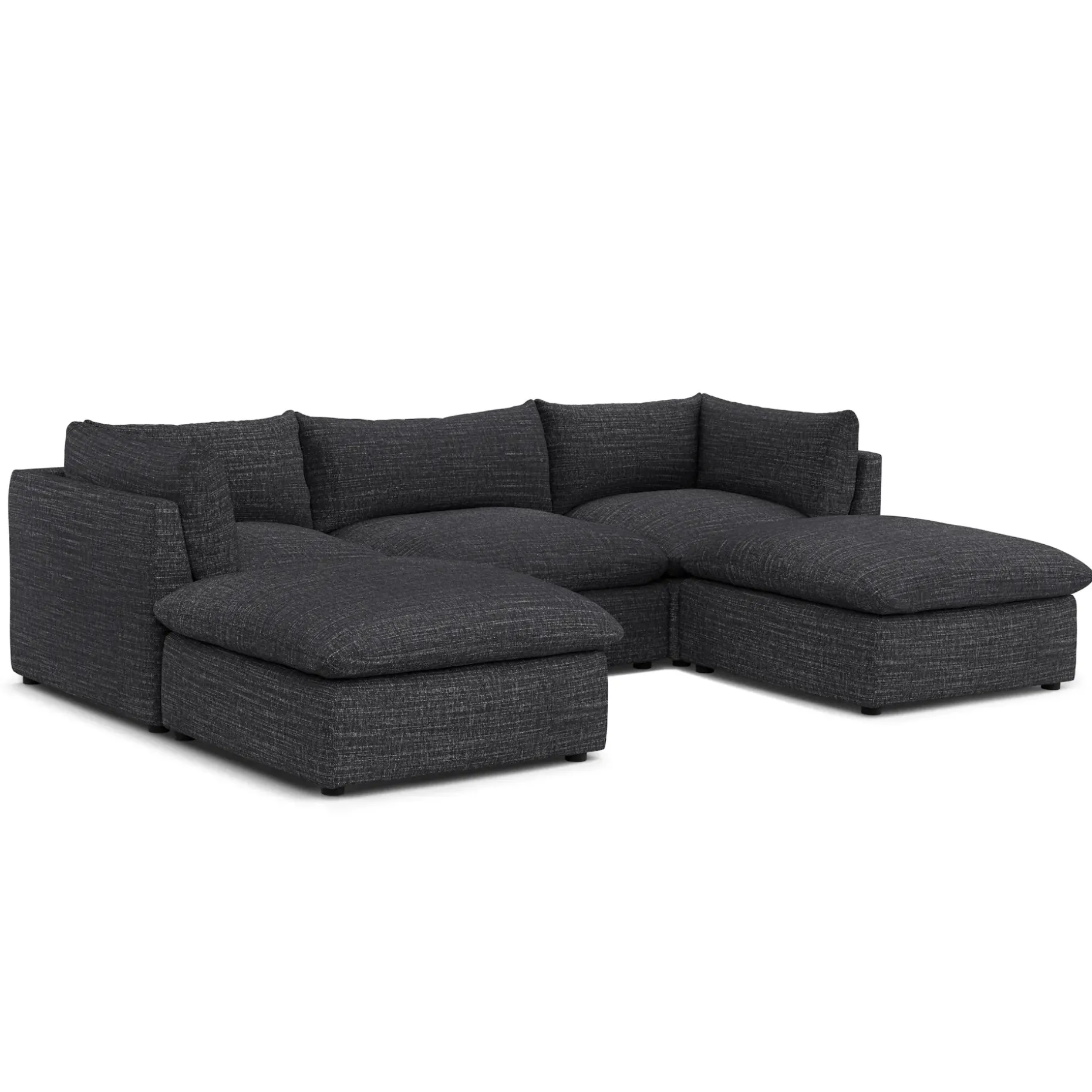 Leigh 121.5" Modular 3-Seater U-Shaped Sectional - Napa Charcoal