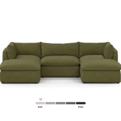 Leigh 121.5" Modular 3-Seater U-Shaped Sectional - Napa Moss
