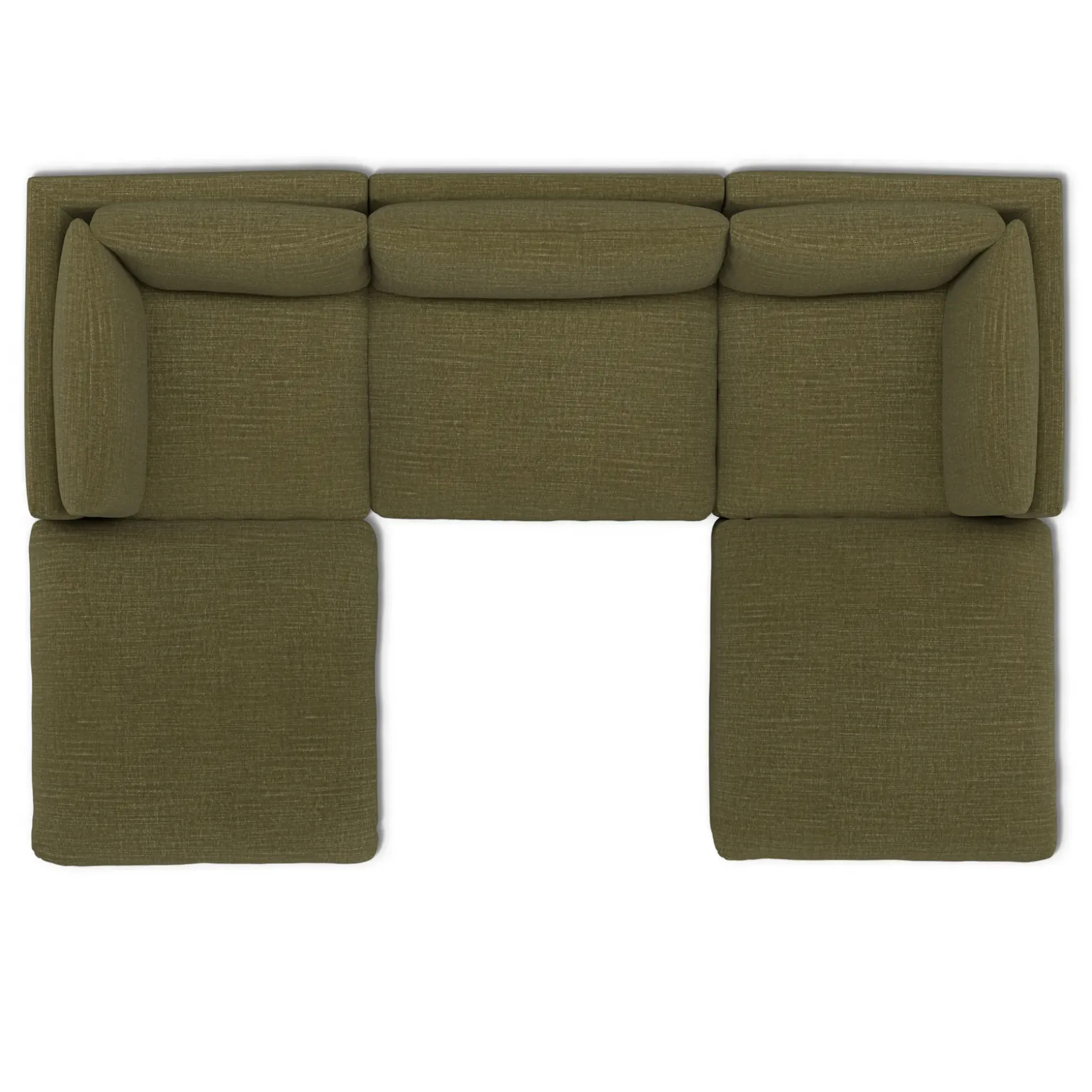 Leigh 121.5" Modular 3-Seater U-Shaped Sectional - Napa Moss