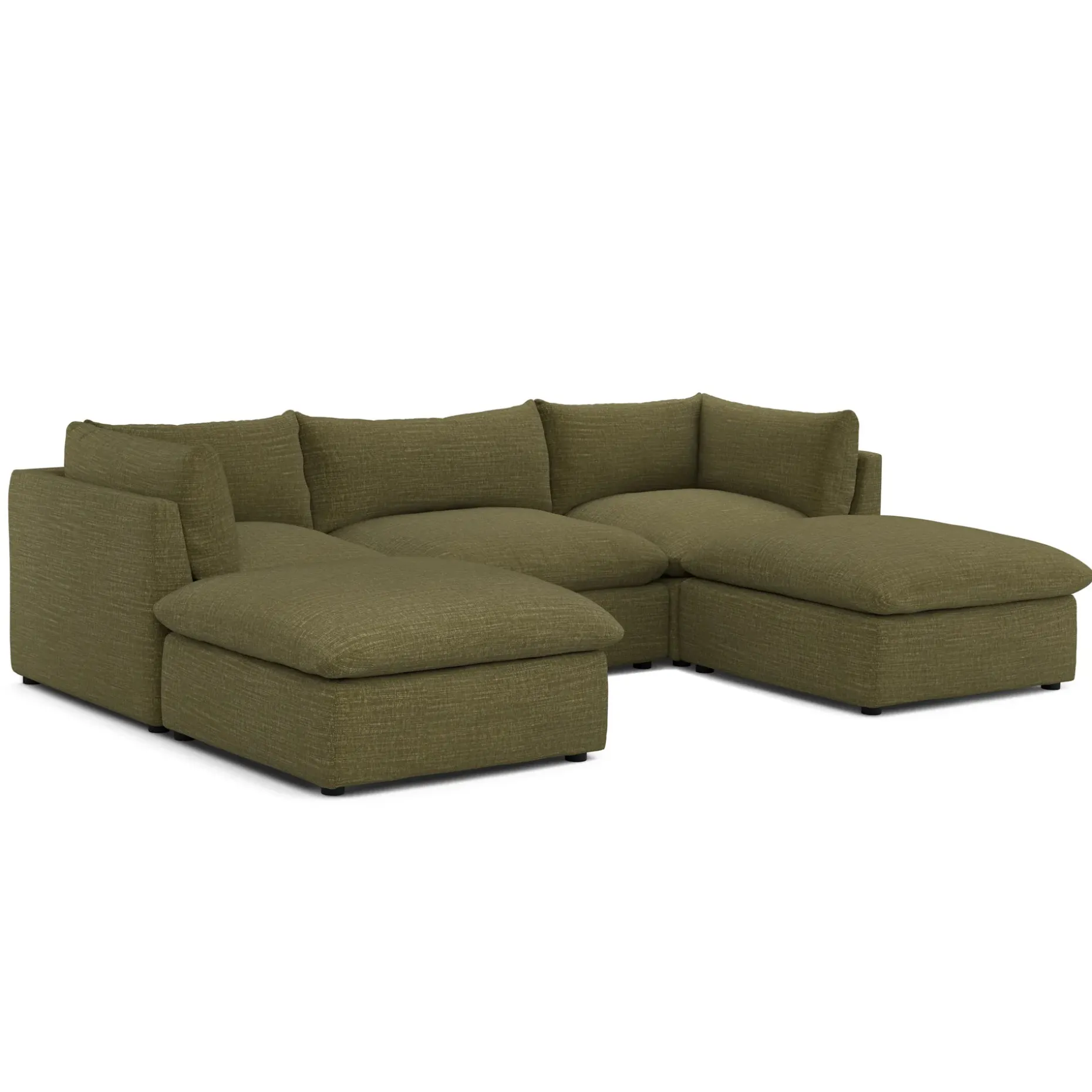 Leigh 121.5" Modular 3-Seater U-Shaped Sectional - Napa Moss