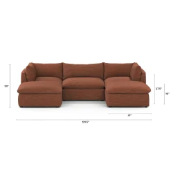 Leigh 121.5" Modular 3-Seater U-Shaped Sectional - Napa Rust