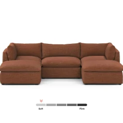 Leigh 121.5" Modular 3-Seater U-Shaped Sectional - Napa Rust
