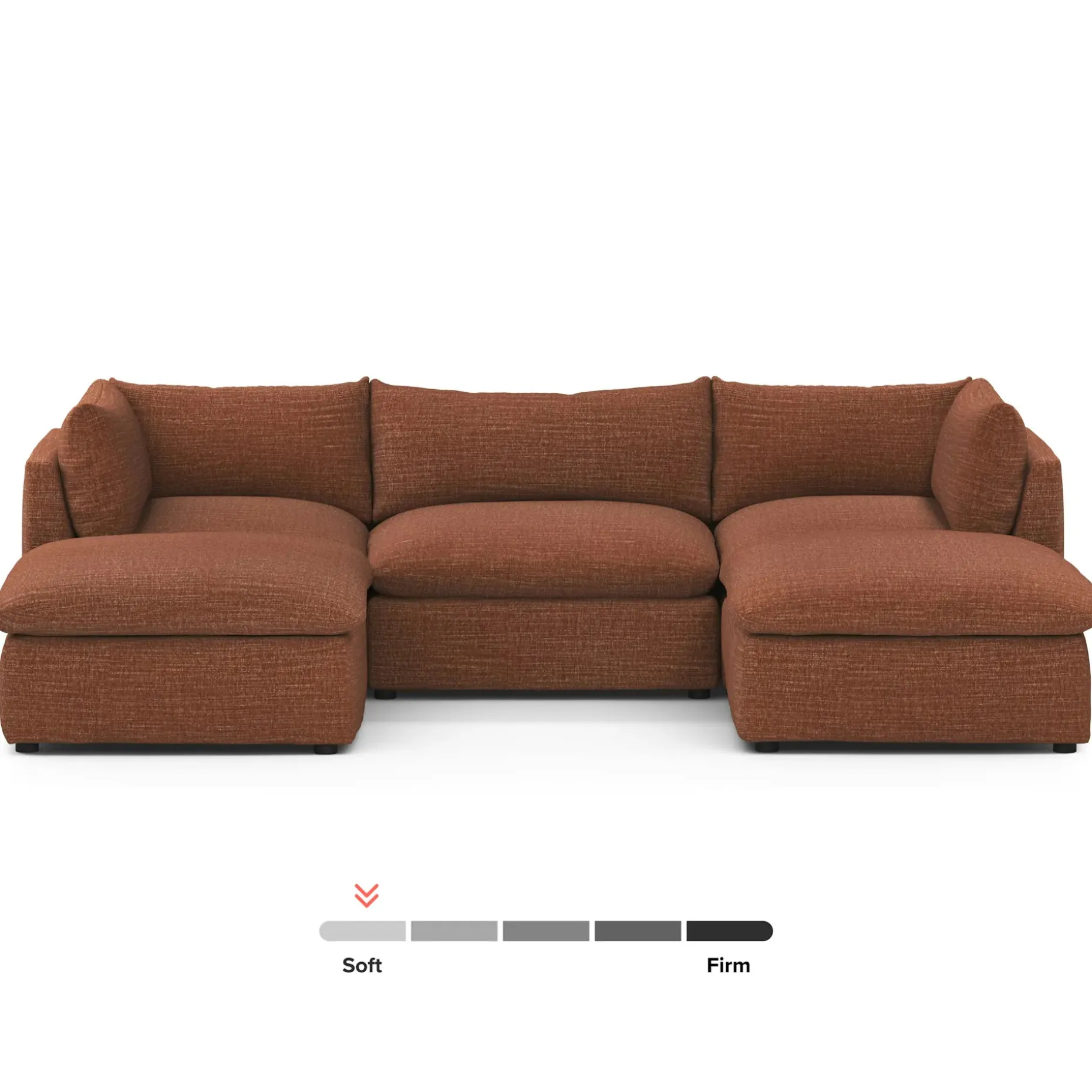 Leigh 121.5" Modular 3-Seater U-Shaped Sectional - Napa Rust