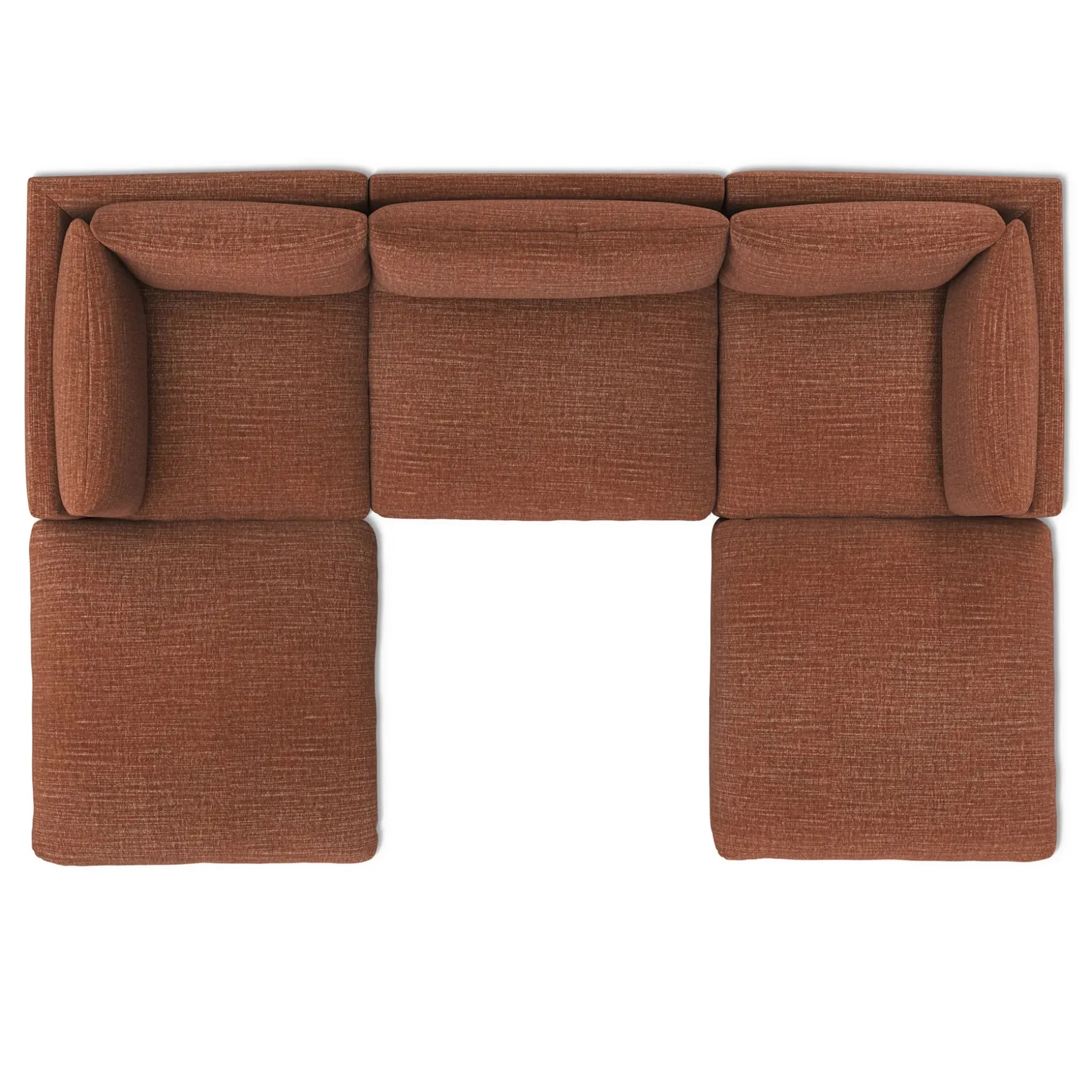 Leigh 121.5" Modular 3-Seater U-Shaped Sectional - Napa Rust