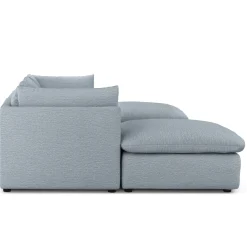 Leigh 121.5" Modular 3-Seater U-Shaped Sectional - Silver Light Blue