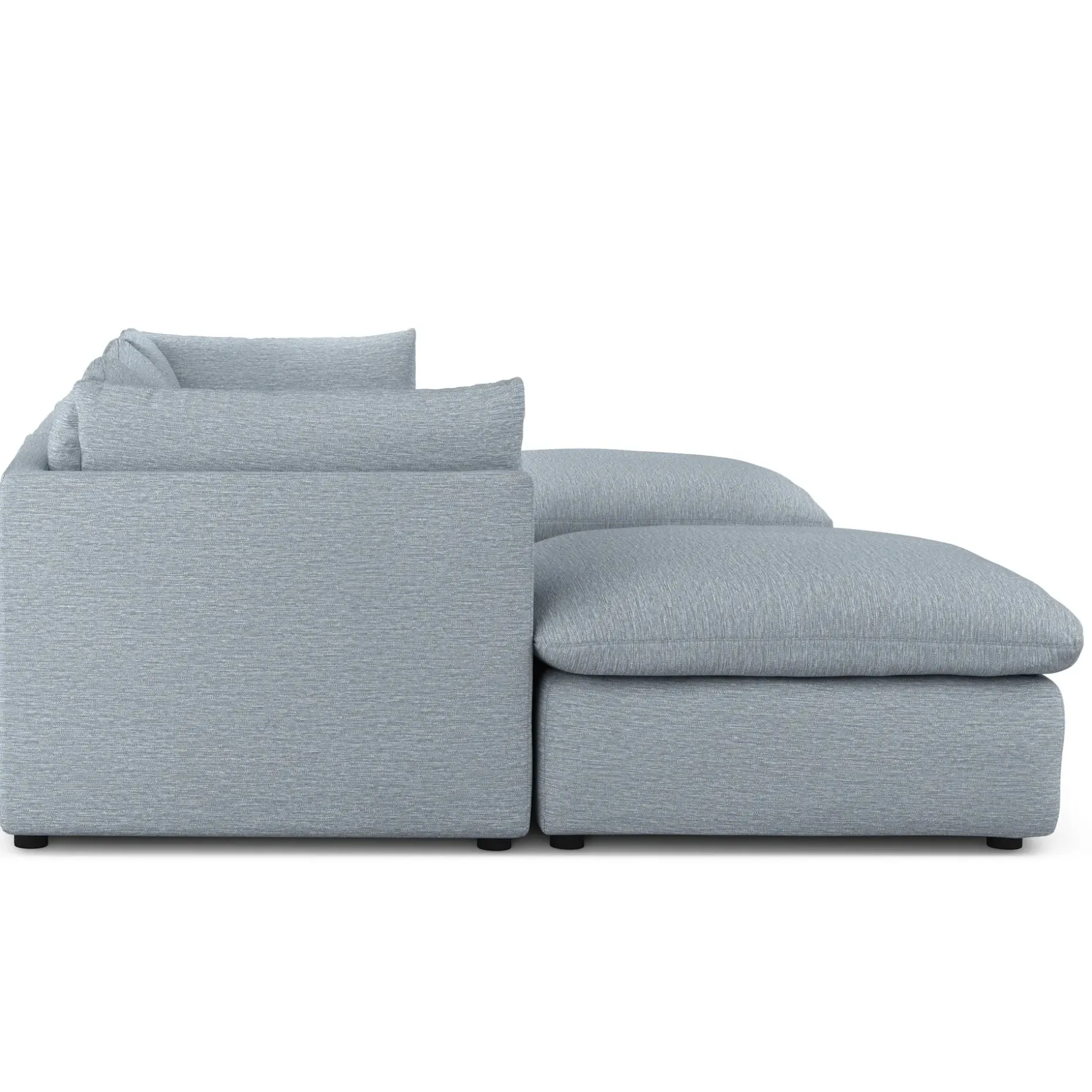 Leigh 121.5" Modular 3-Seater U-Shaped Sectional - Silver Light Blue